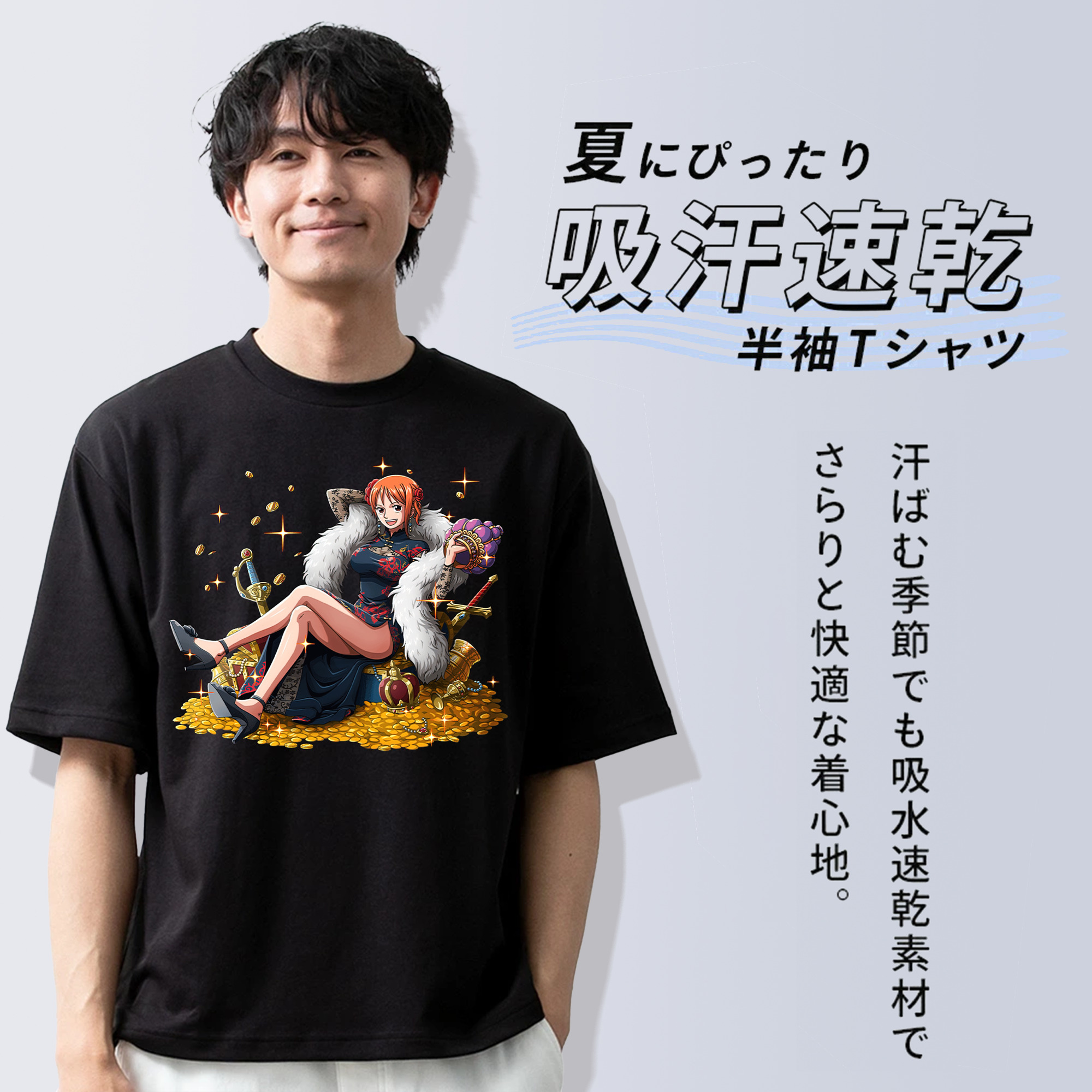 ワンピース ナミ ONE PIECE Nami 綿100％半袖Tシャツ（フロントプリント）