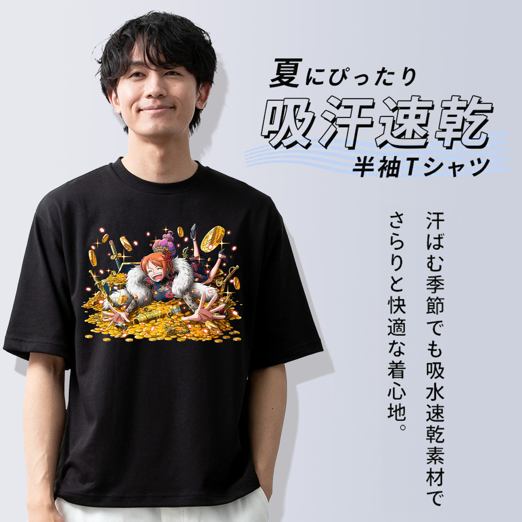 ワンピース ナミ ONE PIECE Nami 綿100％半袖Tシャツ（フロントプリント）