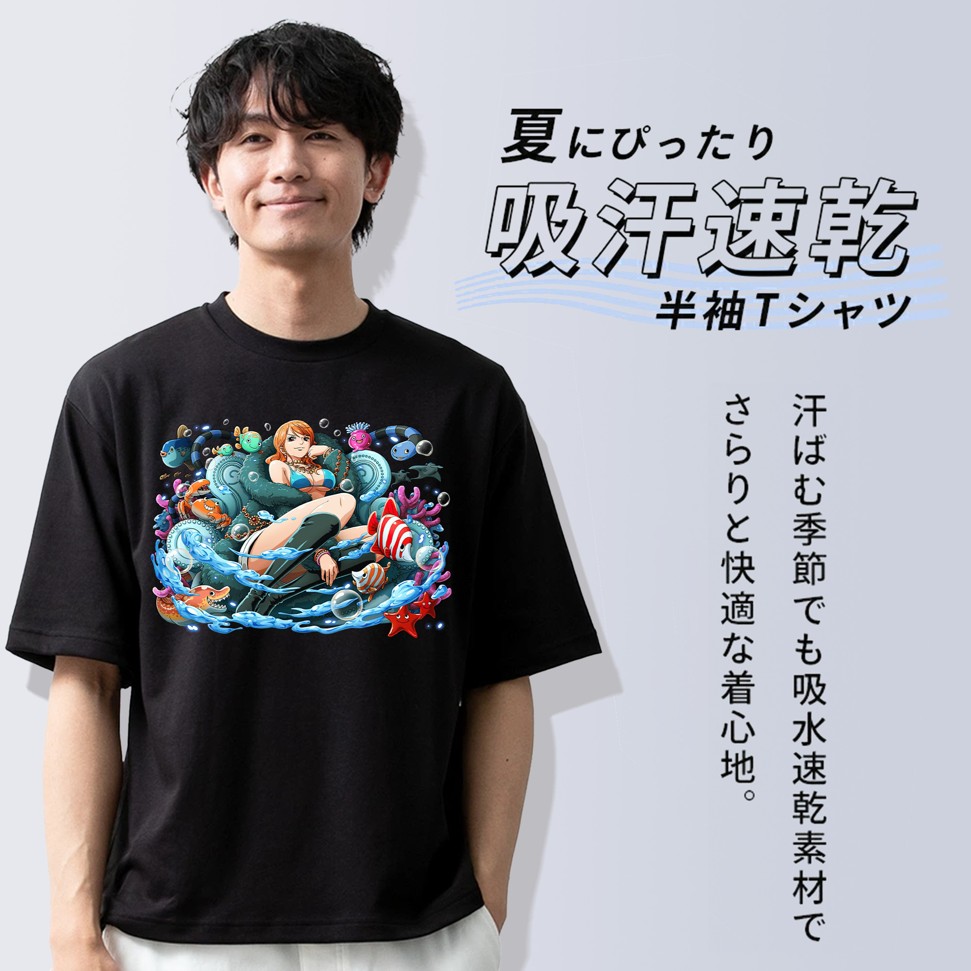ワンピース ナミ ONE PIECE Nami 綿100％半袖Tシャツ（フロントプリント）