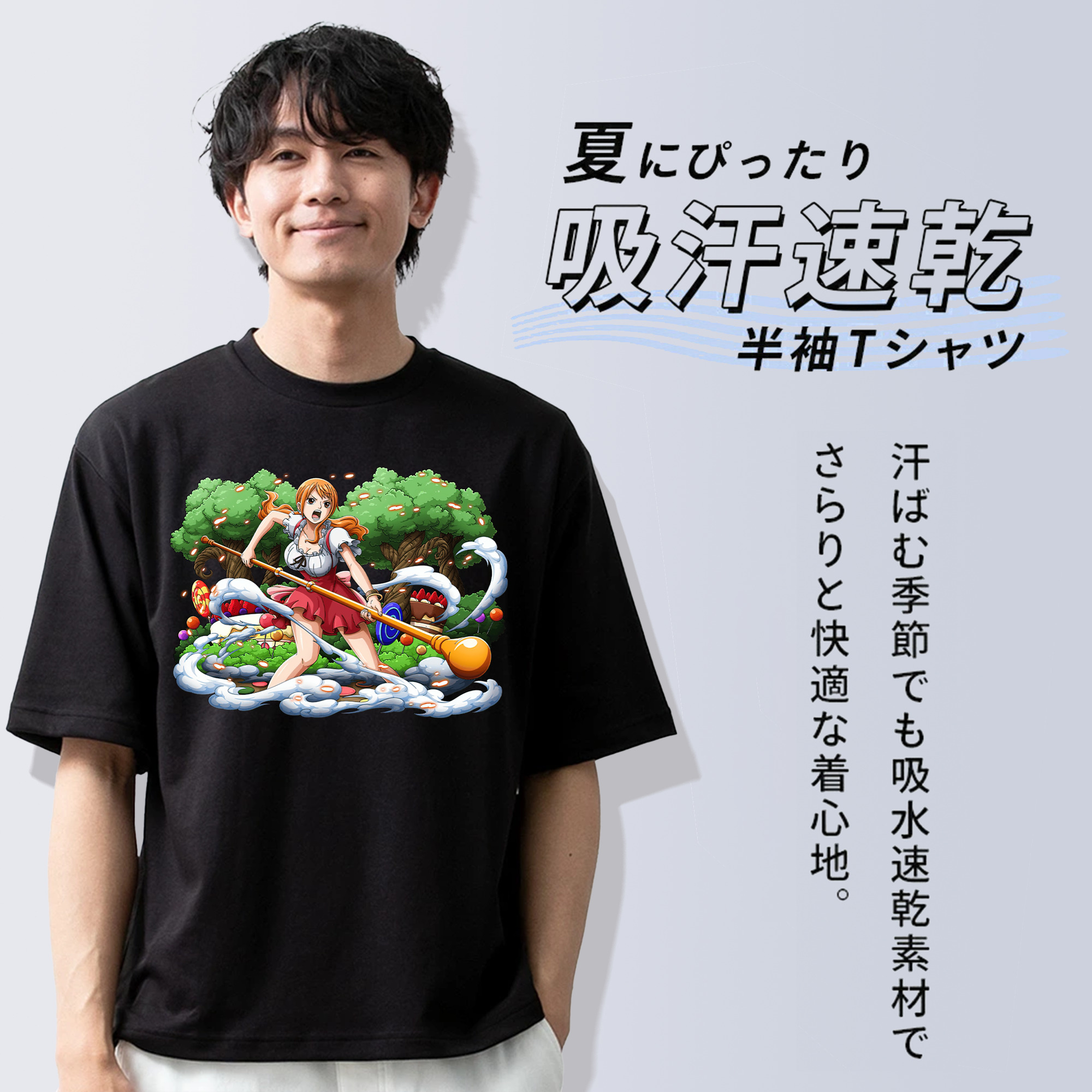ワンピース ナミ ONE PIECE Nami 綿100％半袖Tシャツ（フロントプリント）
