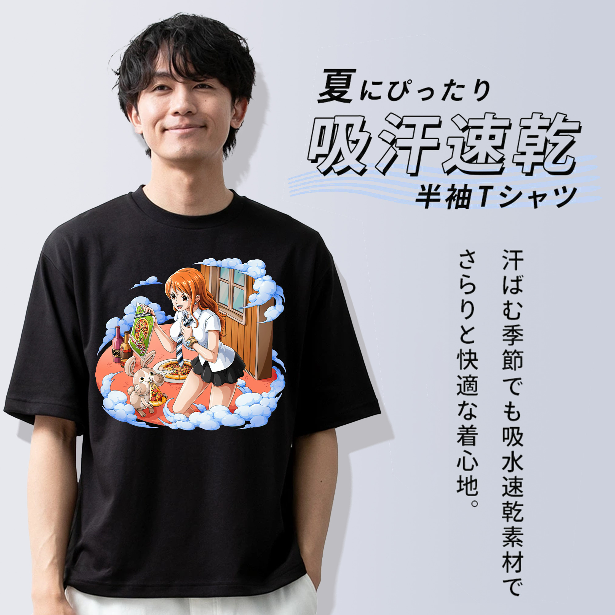 ワンピース ナミ ONE PIECE Nami 綿100％半袖Tシャツ（フロントプリント）