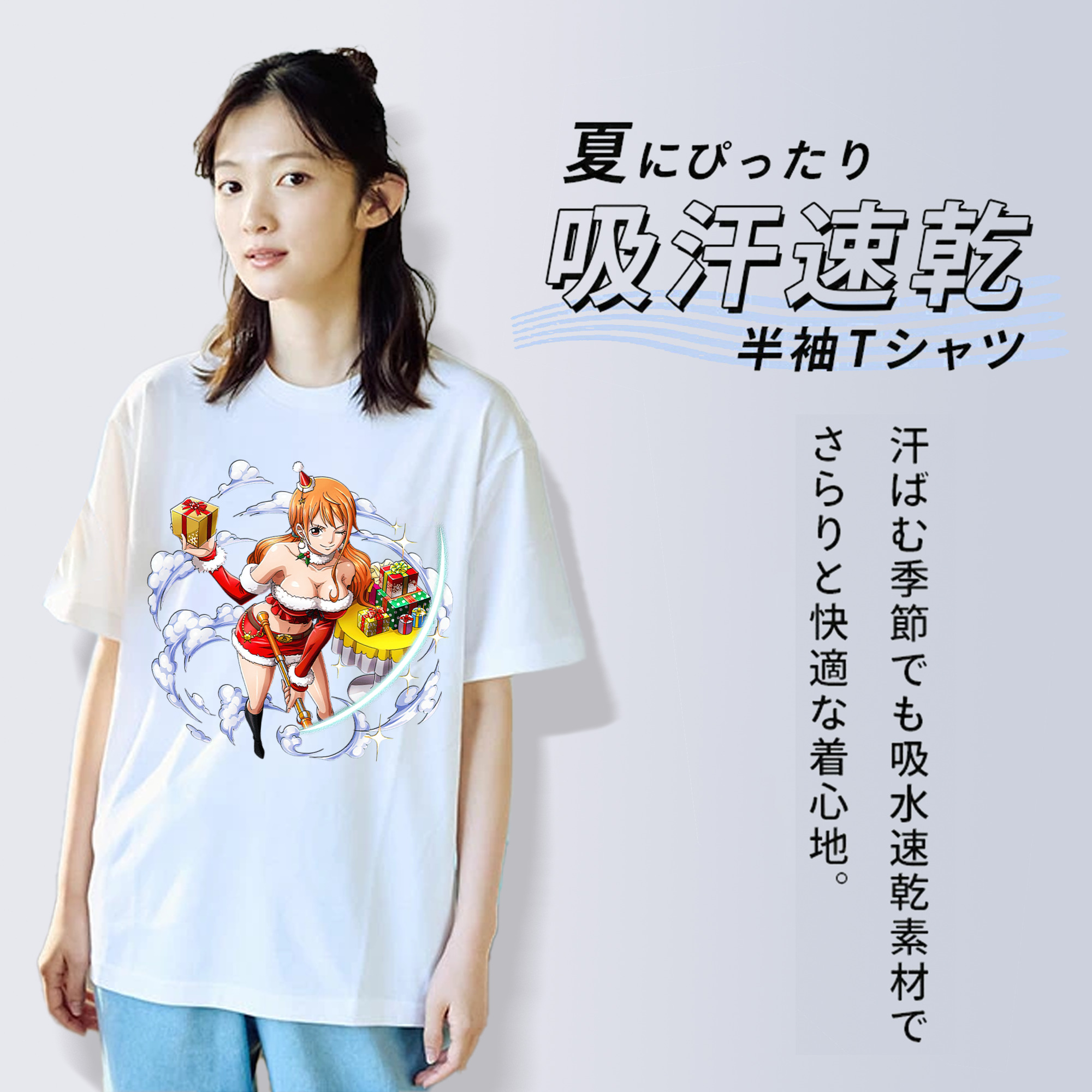 ワンピース ナミ ONE PIECE Nami 綿100％半袖Tシャツ（フロントプリント）