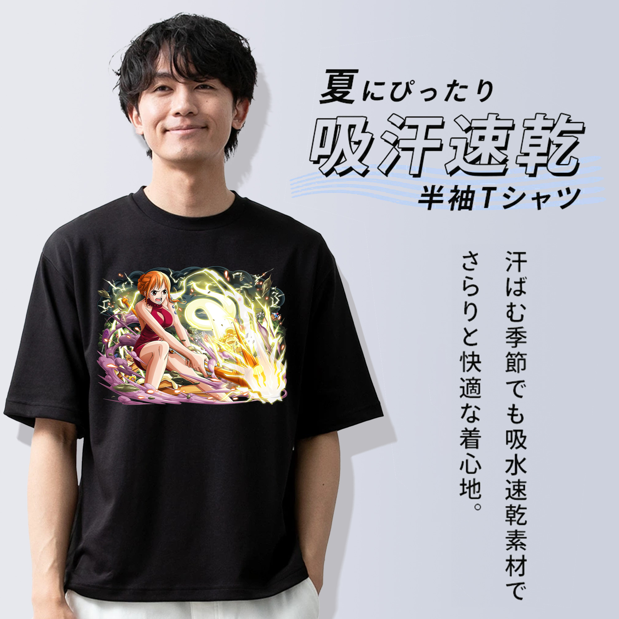 ワンピース ナミ ONE PIECE Nami 綿100％半袖Tシャツ（フロントプリント）