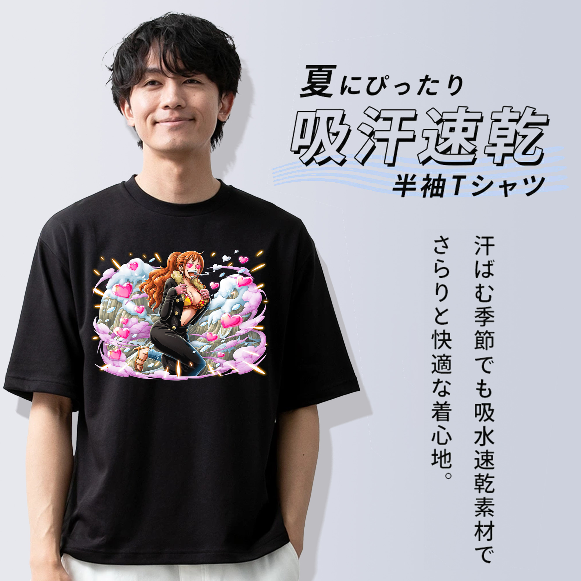 ワンピース ナミ ONE PIECE Nami 綿100％半袖Tシャツ（フロントプリント）