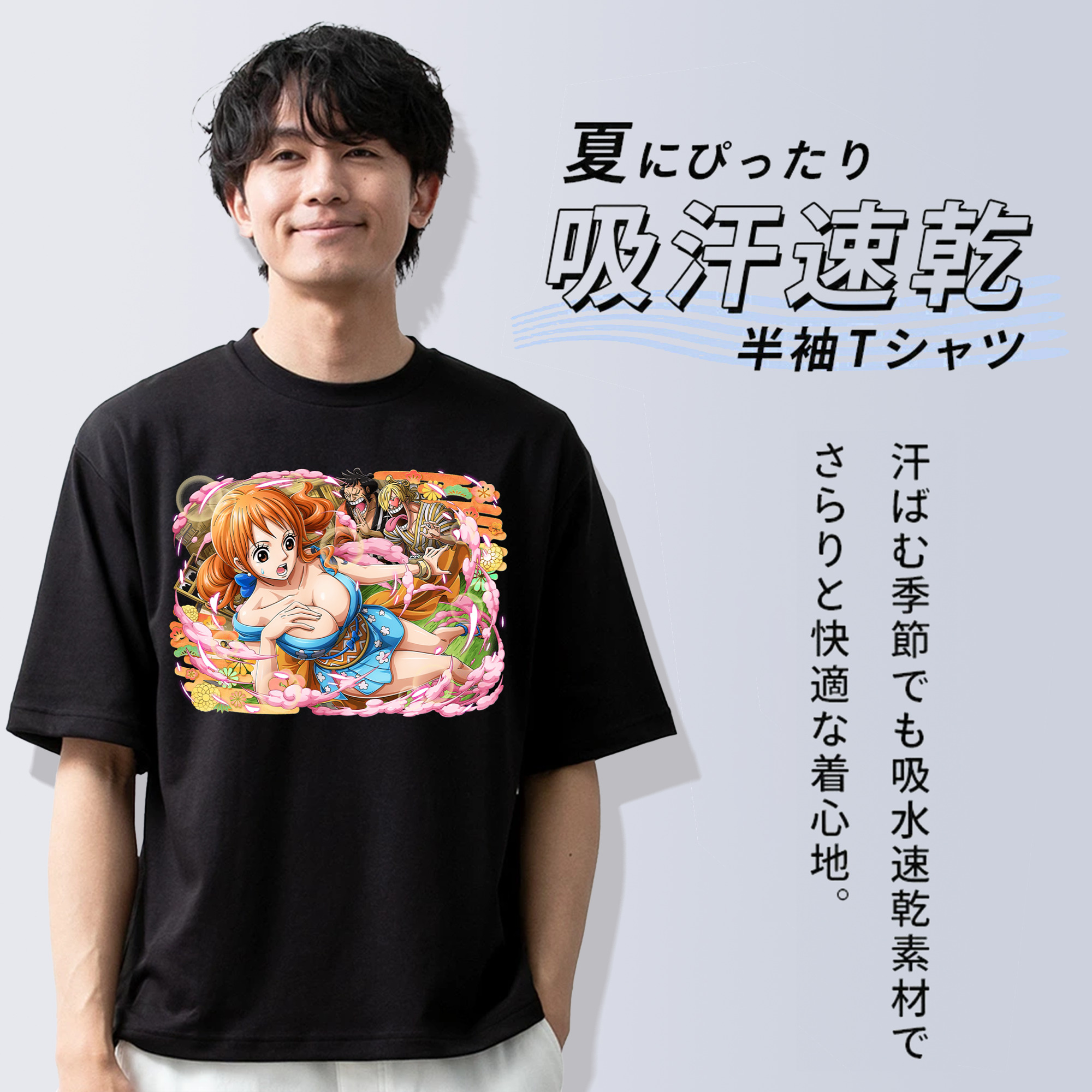 ワンピース ナミ ONE PIECE Nami 綿100％半袖Tシャツ（フロントプリント）