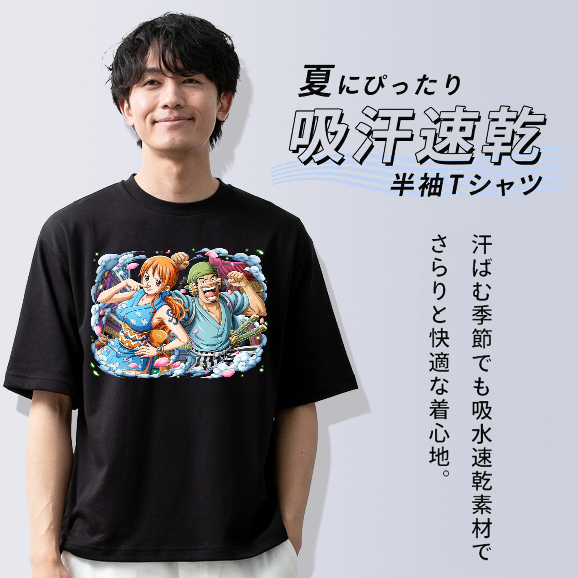 ワンピース ナミ ONE PIECE Nami 綿100％半袖Tシャツ（フロントプリント）