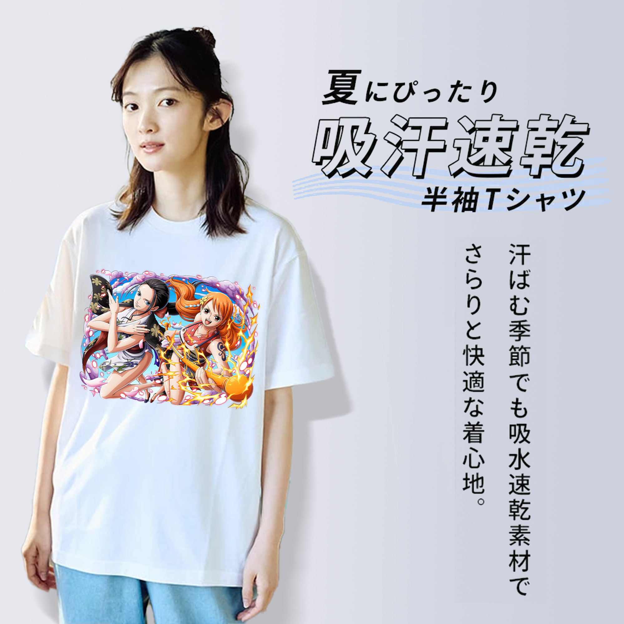 ワンピース ナミ ONE PIECE Nami 綿100％半袖Tシャツ（フロントプリント）