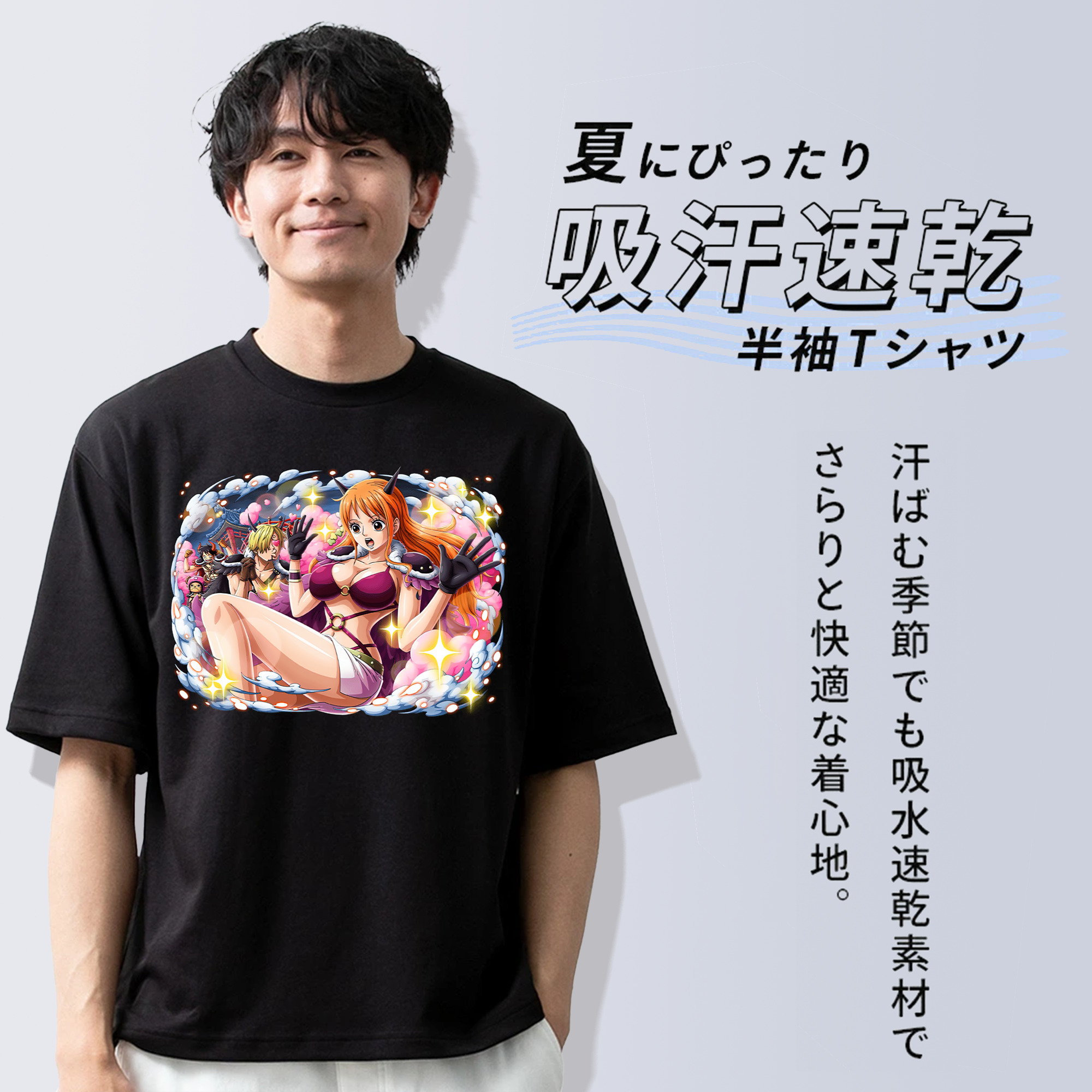 ワンピース ナミ ONE PIECE Nami 綿100％半袖Tシャツ（フロントプリント）