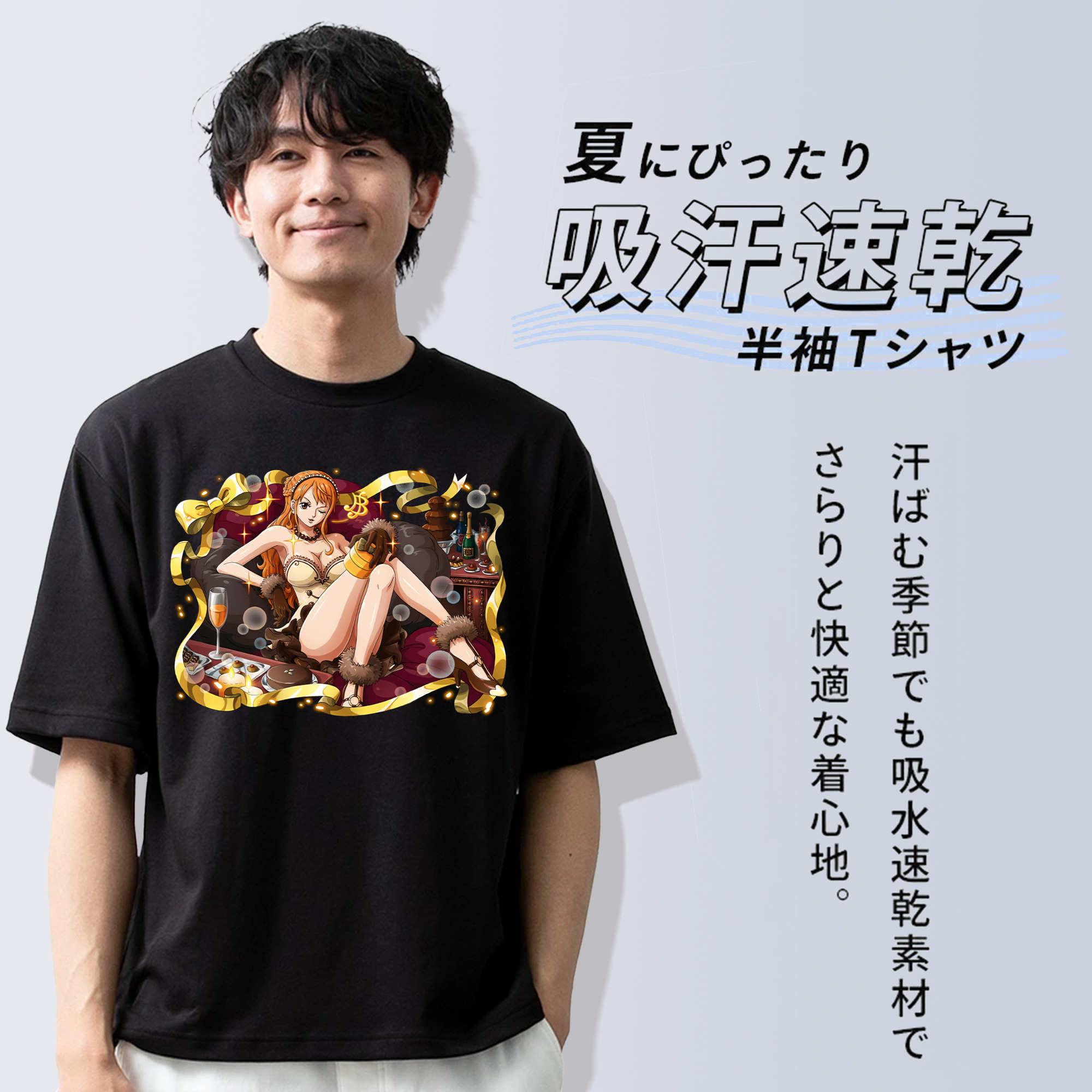 ワンピース ナミ ONE PIECE Nami 綿100％半袖Tシャツ（フロントプリント）