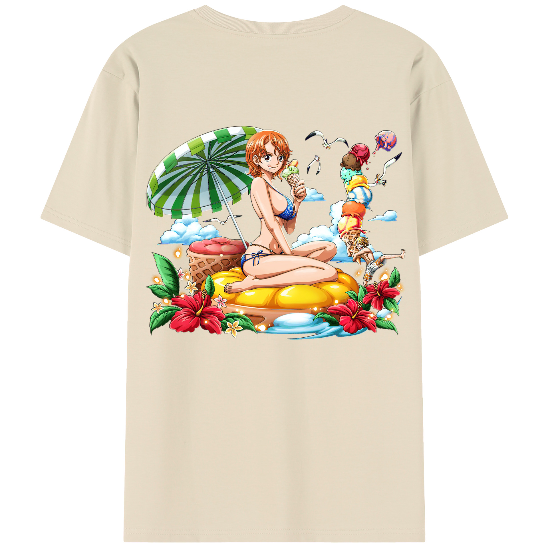 ワンピース ナミ ONE PIECE Nami 綿100％半袖Tシャツ（背面プリント）