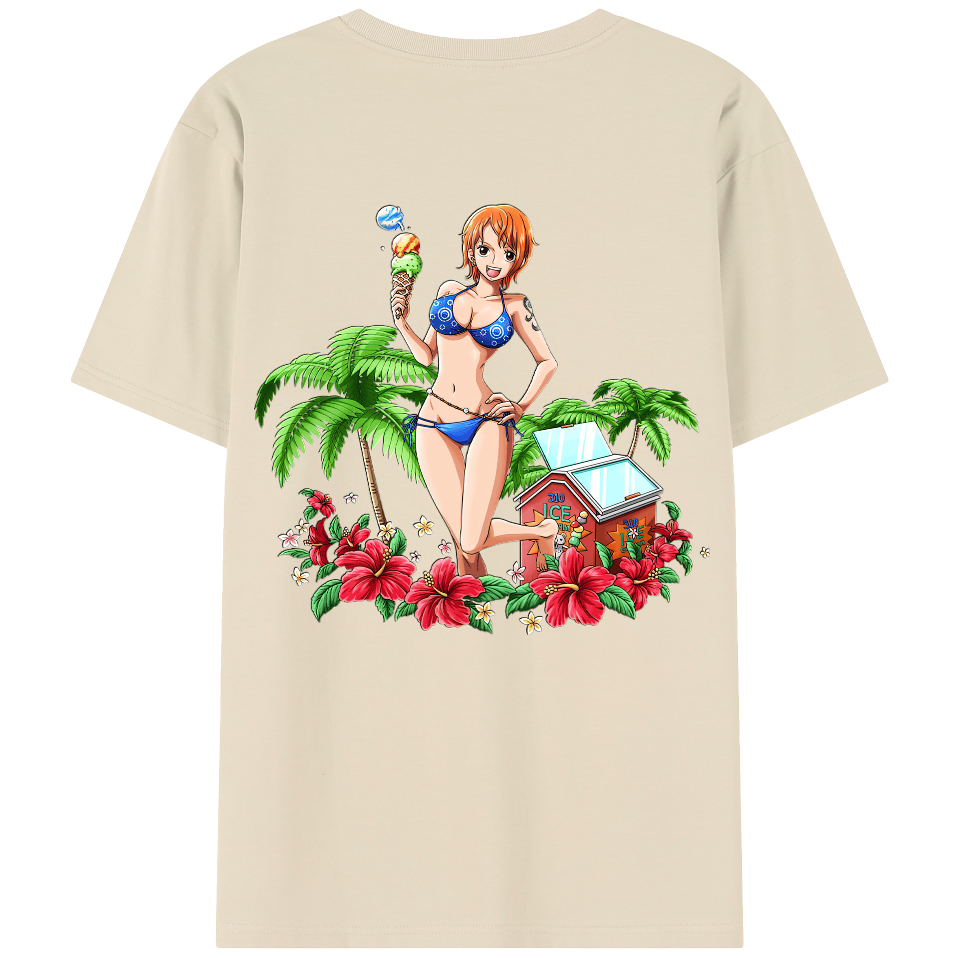 ワンピース ナミ ONE PIECE Nami 綿100％半袖Tシャツ（背面プリント）