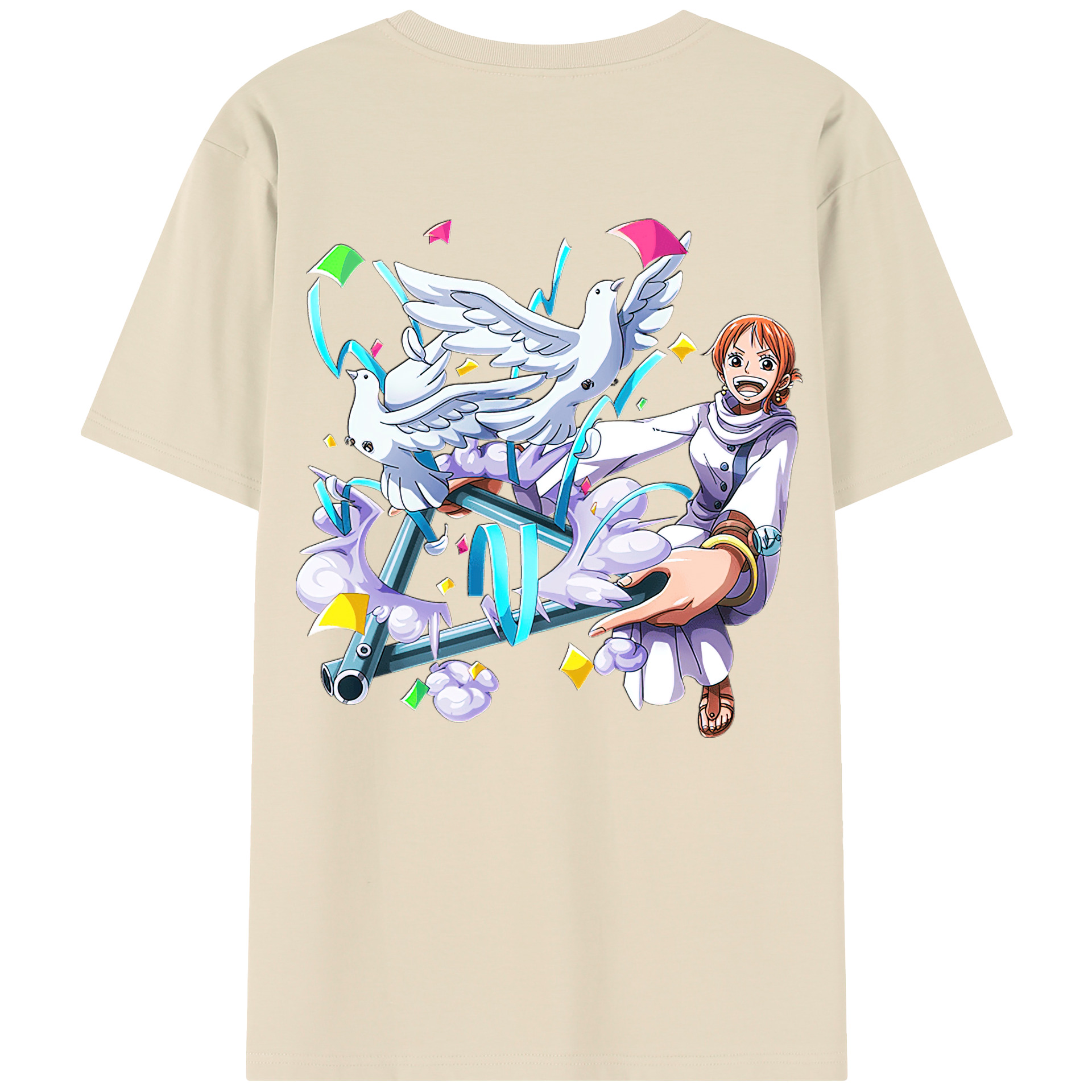 ワンピース ナミ ONE PIECE Nami 綿100％半袖Tシャツ（背面プリント）