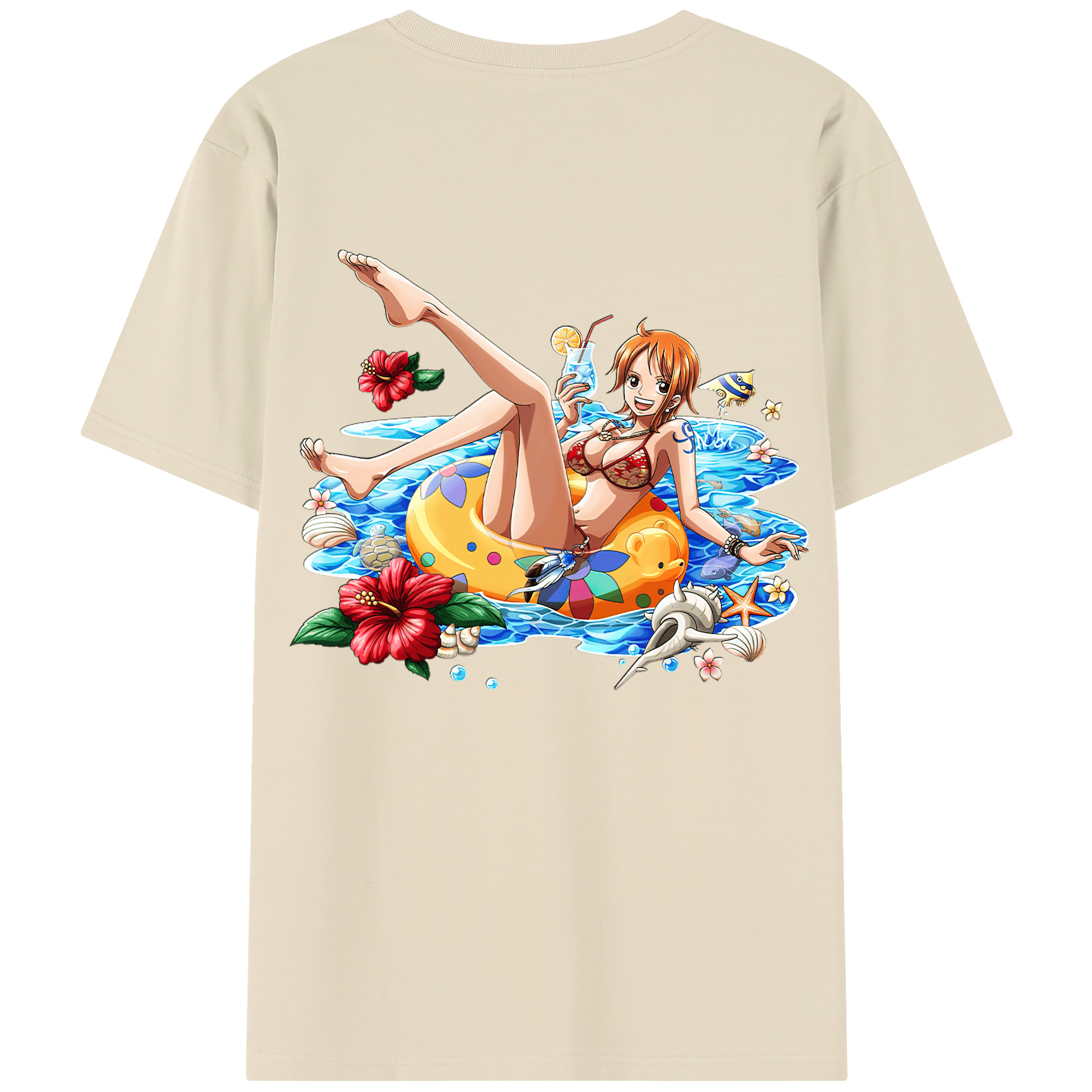 ワンピース ナミ ONE PIECE Nami 綿100％半袖Tシャツ（背面プリント）