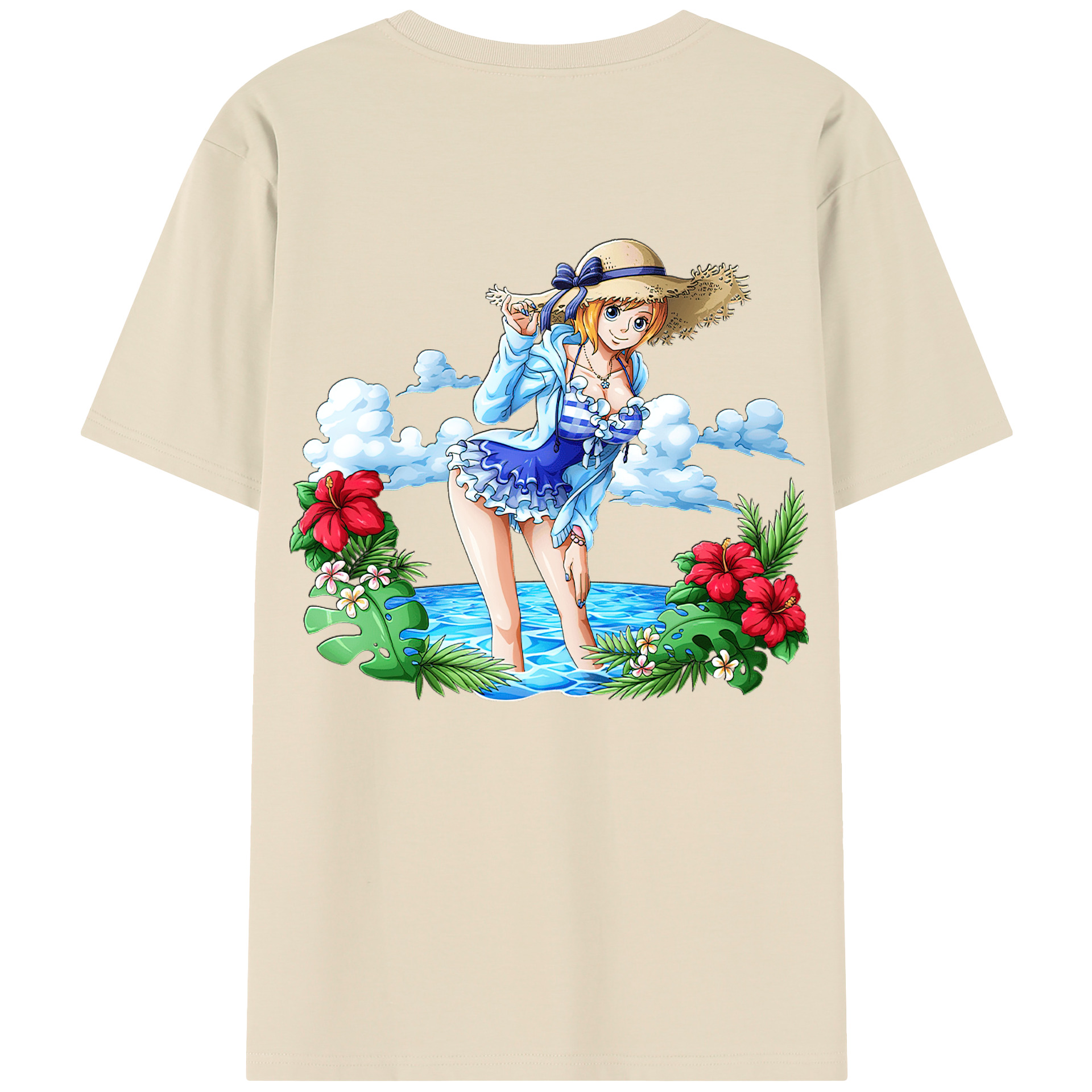 ワンピース ナミ ONE PIECE Nami 綿100％半袖Tシャツ（背面プリント）
