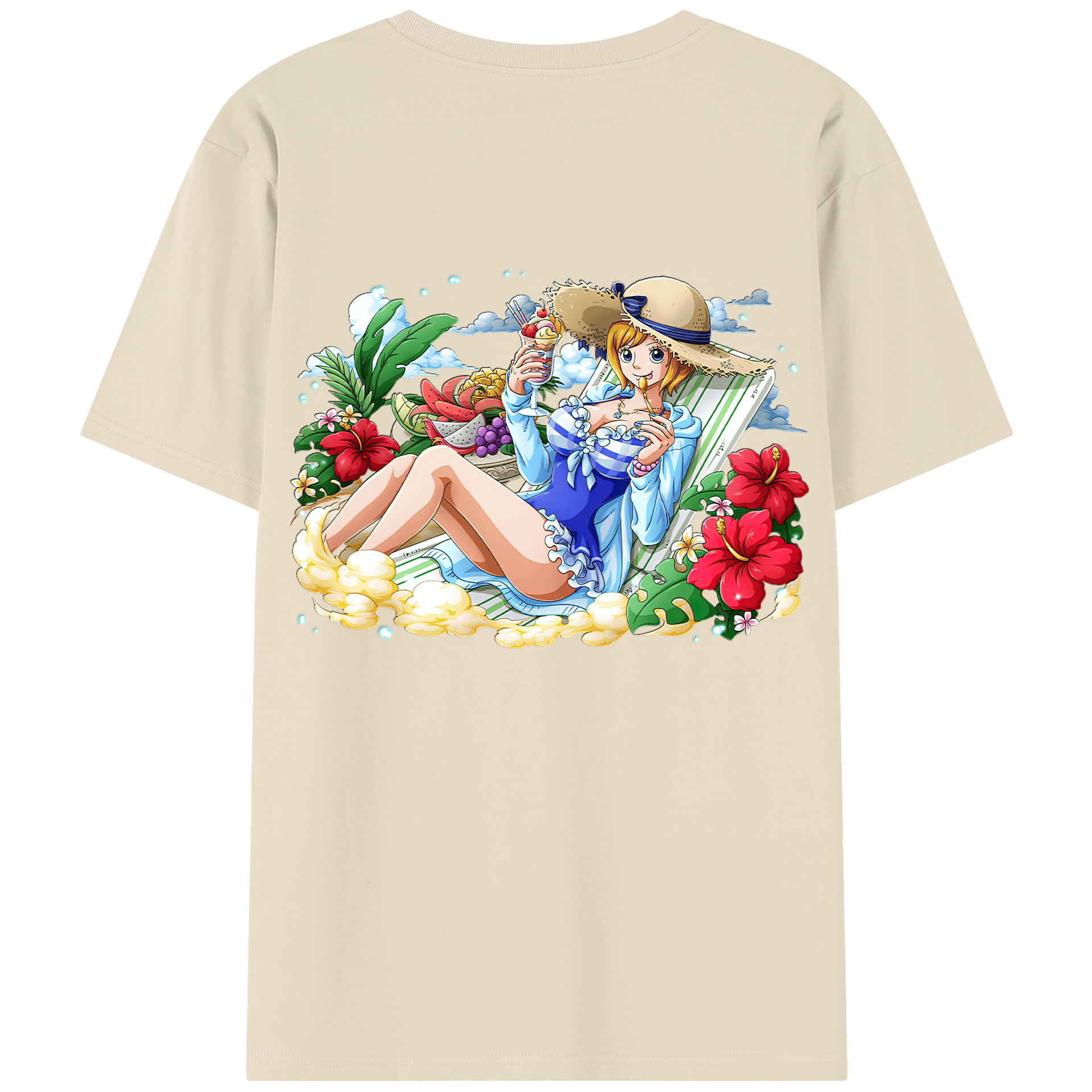 ワンピース ナミ ONE PIECE Nami 綿100％半袖Tシャツ（背面プリント）