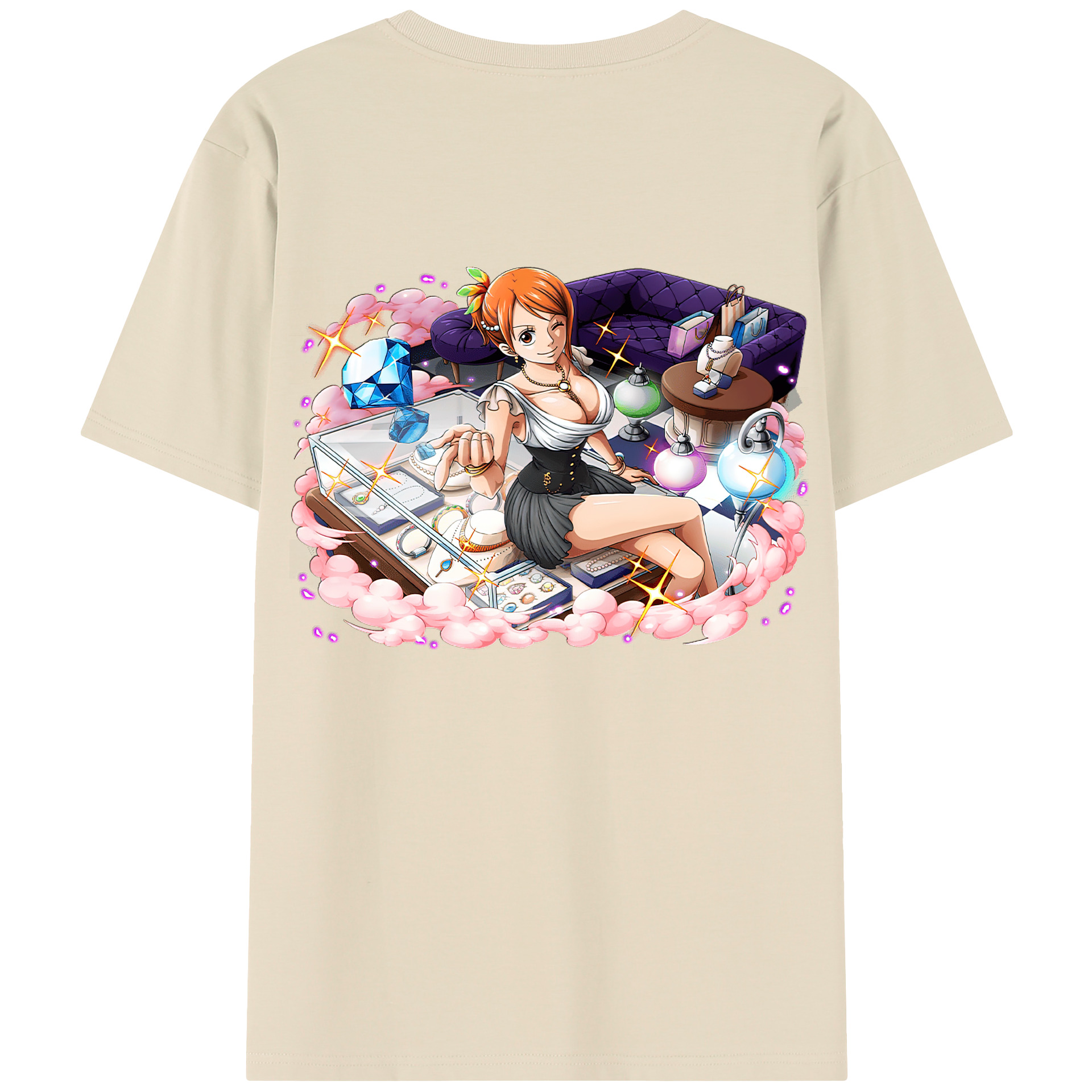 ワンピース ナミ ONE PIECE Nami 綿100％半袖Tシャツ（背面プリント）