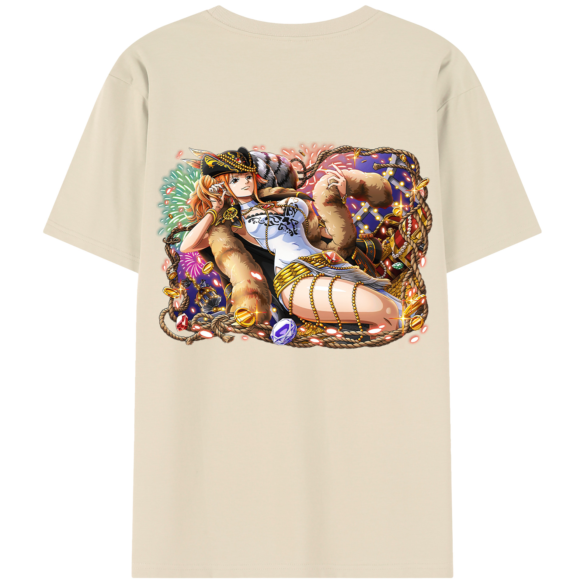 ワンピース ナミ ONE PIECE Nami 綿100％半袖Tシャツ（背面プリント）