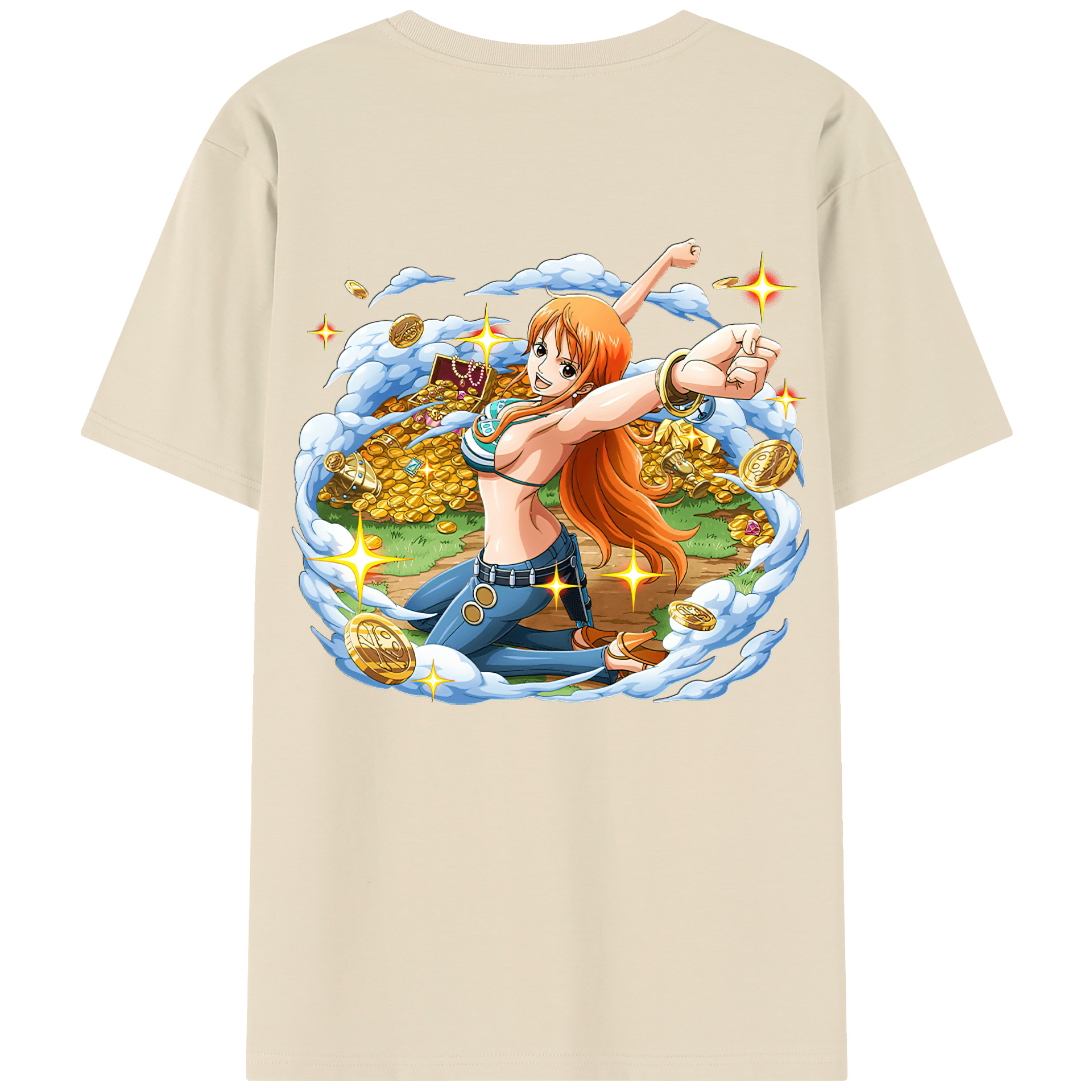 ワンピース ナミ ONE PIECE Nami 綿100％半袖Tシャツ（背面プリント）