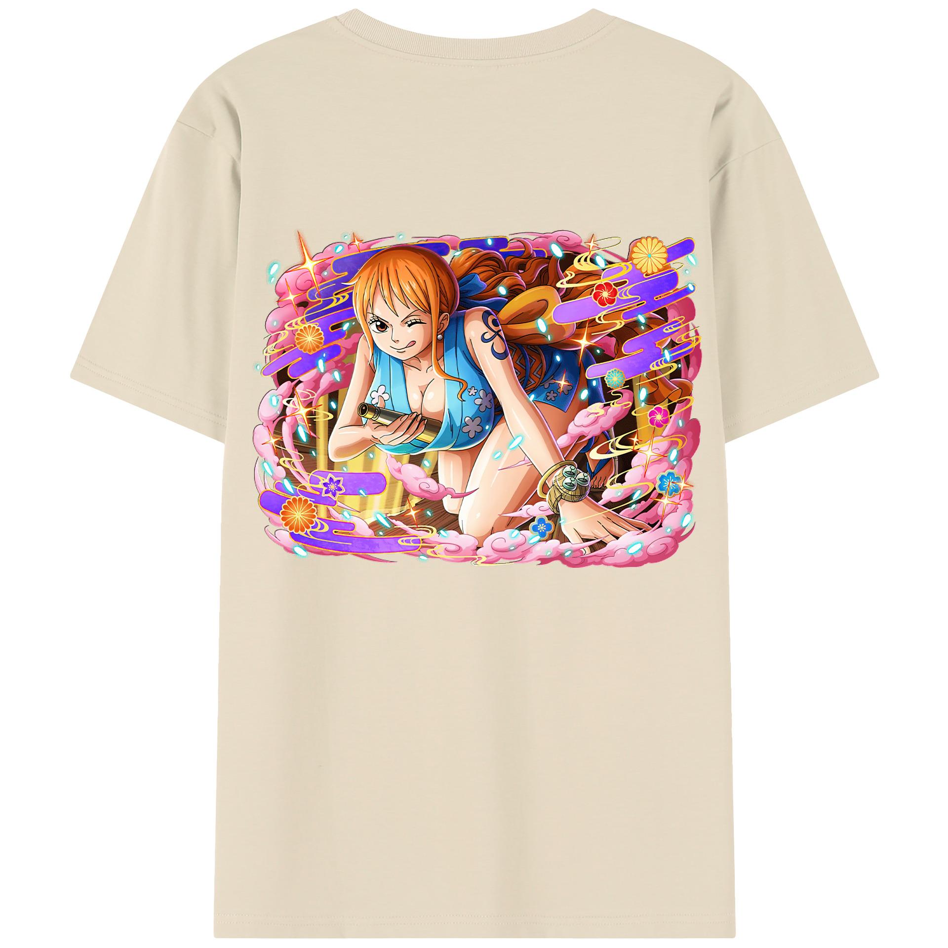 ワンピース ナミ ONE PIECE Nami 綿100％半袖Tシャツ（背面プリント）