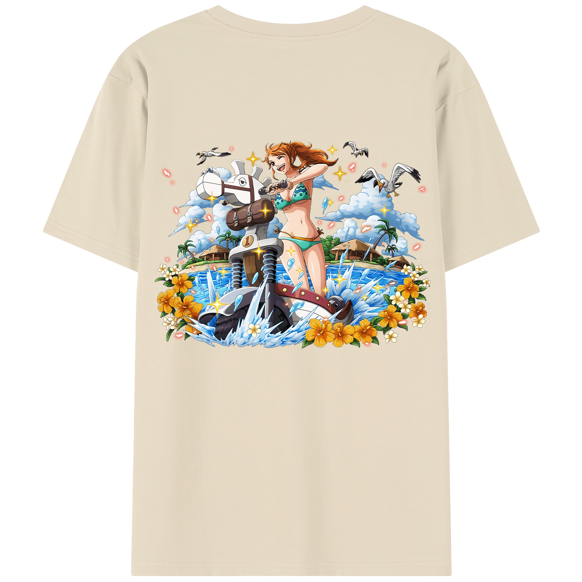 ワンピース ナミ ONE PIECE Nami 綿100％半袖Tシャツ（背面プリント）