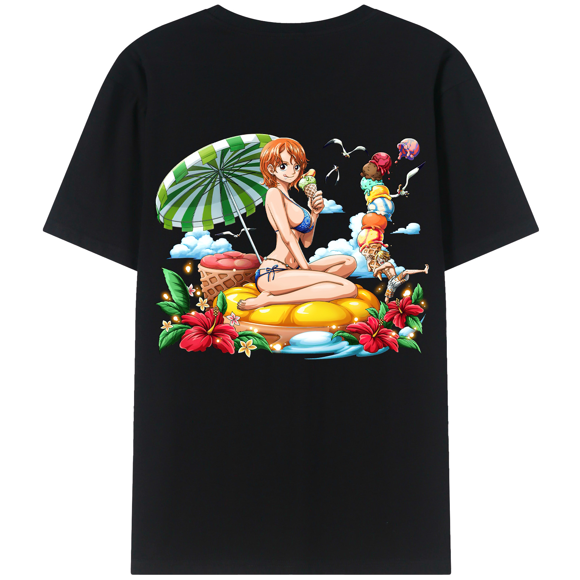 ワンピース ナミ ONE PIECE Nami 綿100％半袖Tシャツ（背面プリント）