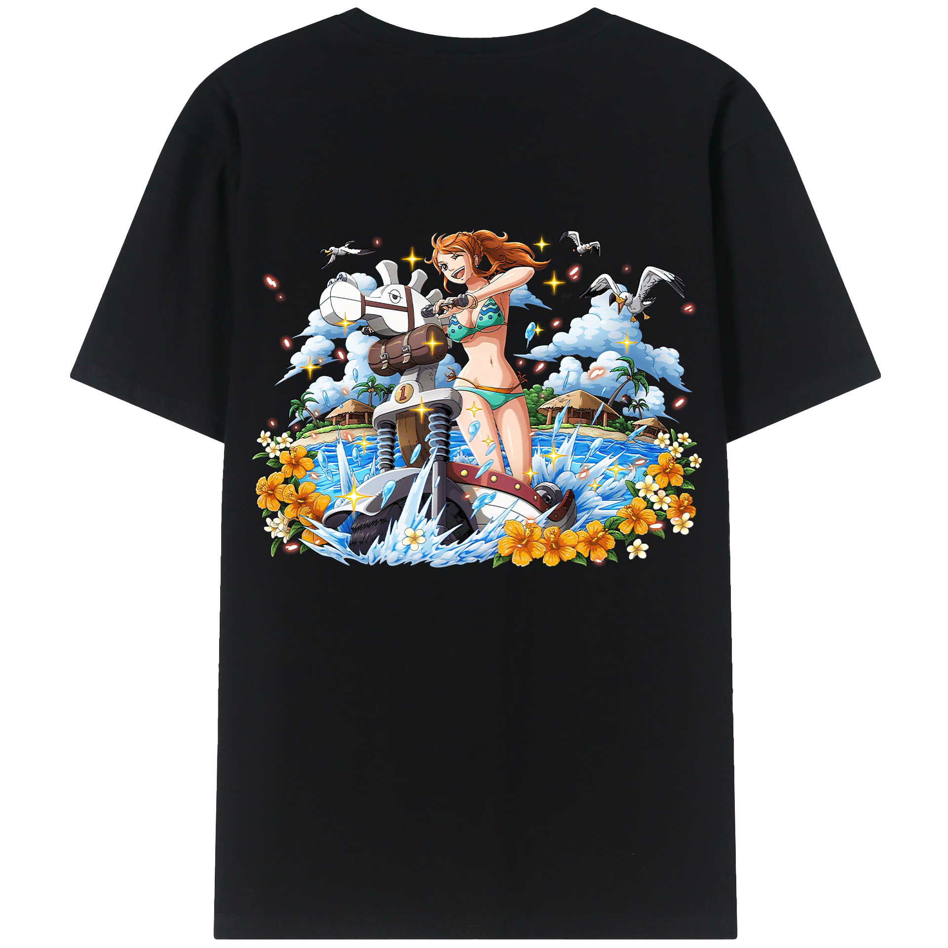 ワンピース ナミ ONE PIECE Nami 綿100％半袖Tシャツ（背面プリント）