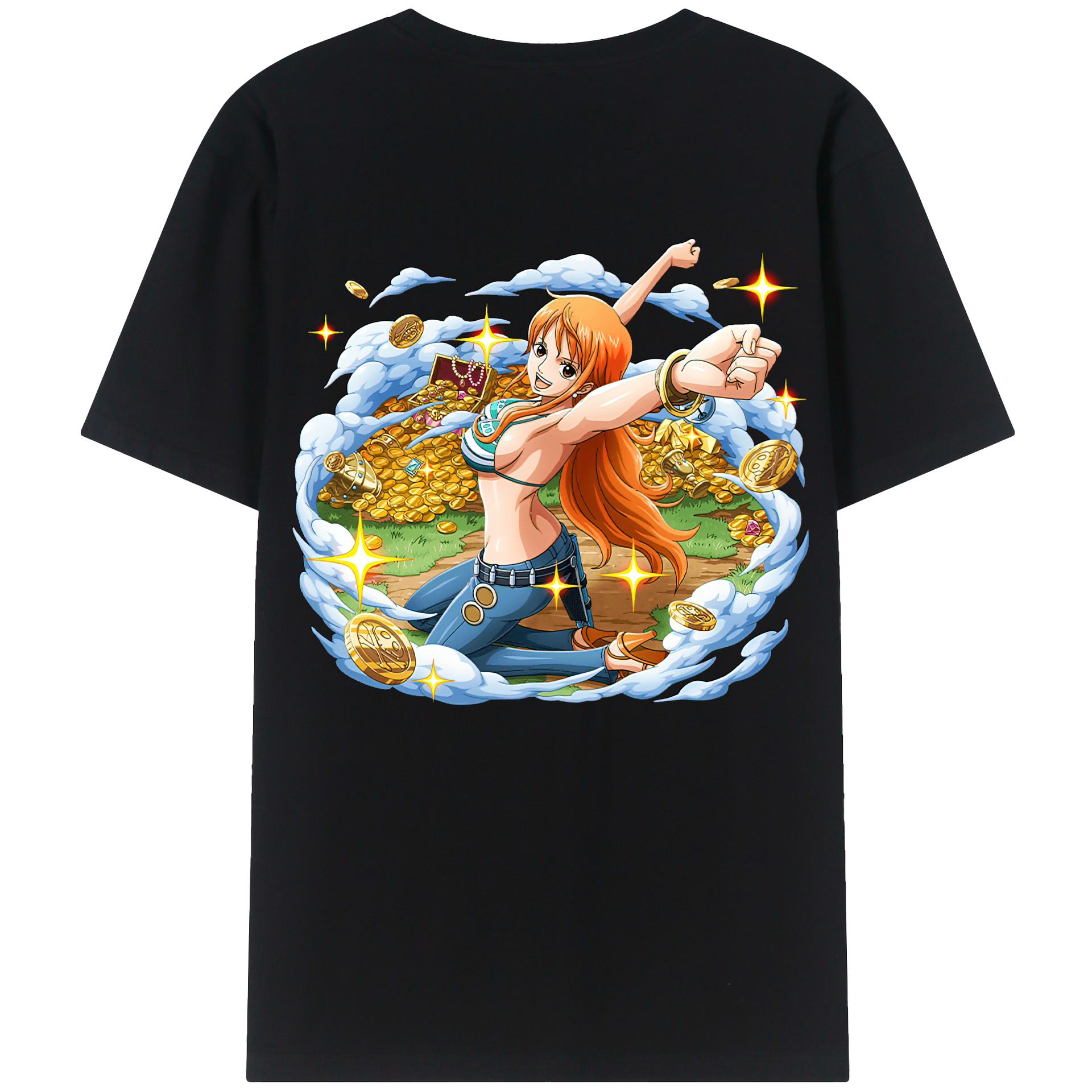 ワンピース ナミ ONE PIECE Nami 綿100％半袖Tシャツ（背面プリント）