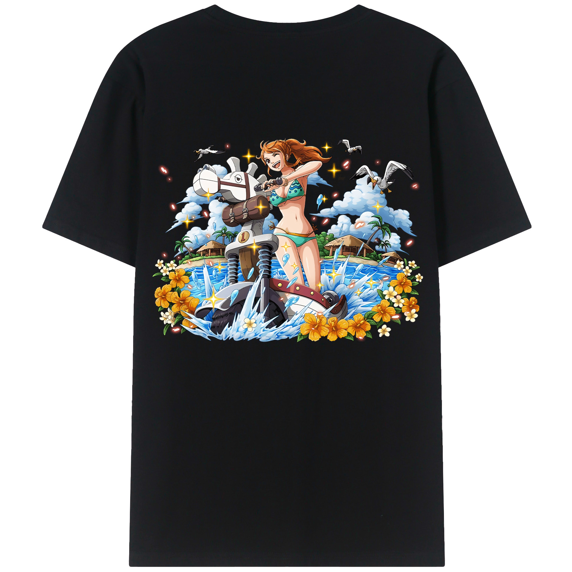 ワンピース ナミ ONE PIECE Nami 綿100％半袖Tシャツ（背面プリント）