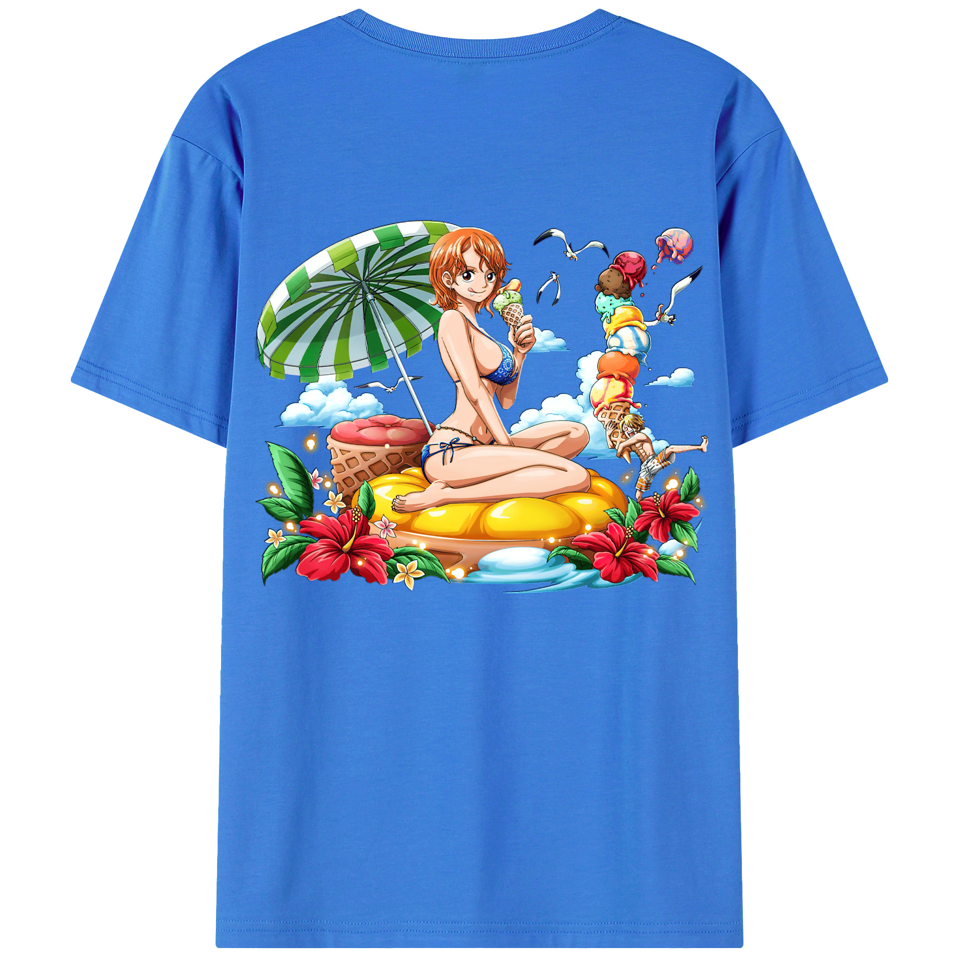 ワンピース ナミ ONE PIECE Nami 綿100％半袖Tシャツ（背面プリント）