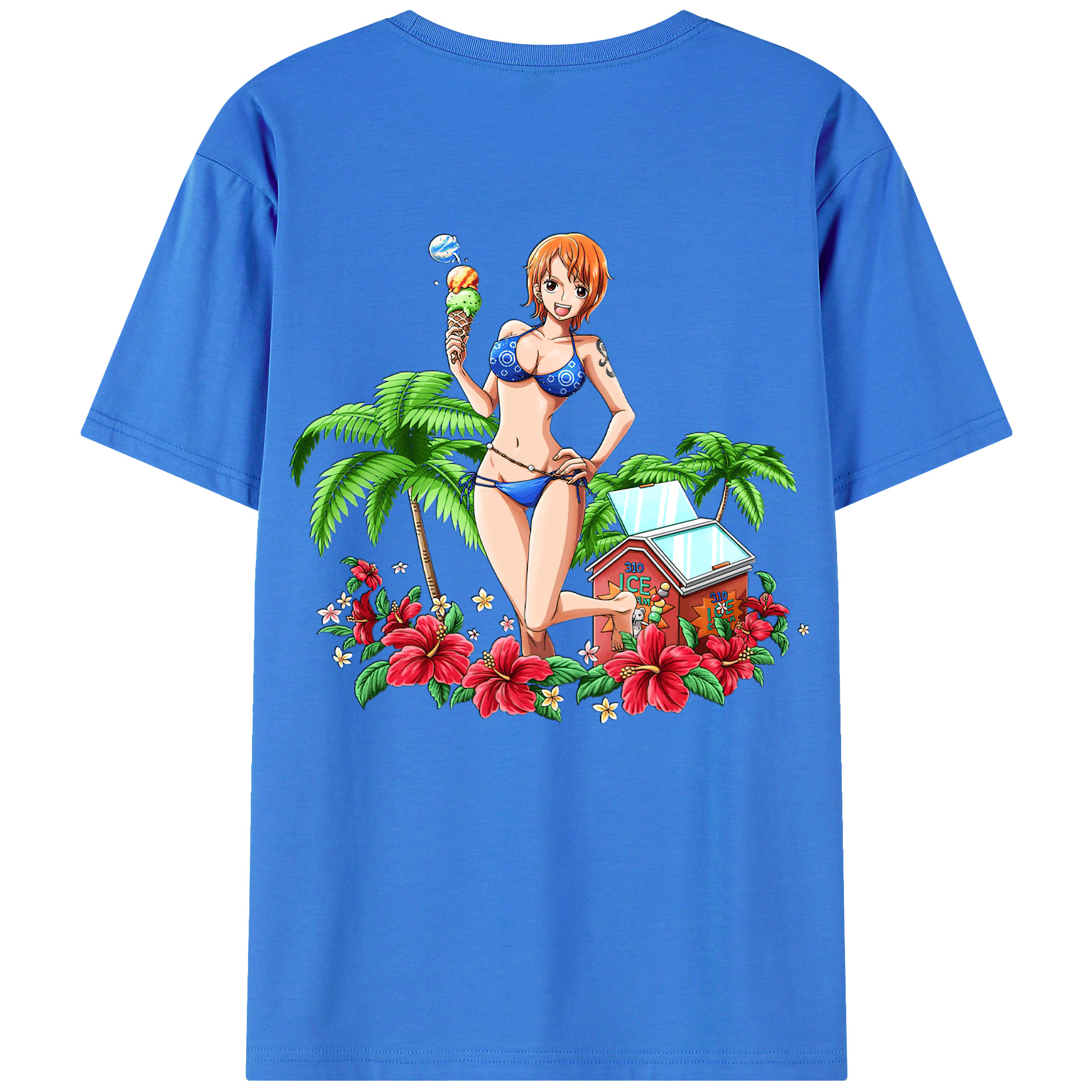 ワンピース ナミ ONE PIECE Nami 綿100％半袖Tシャツ（背面プリント）