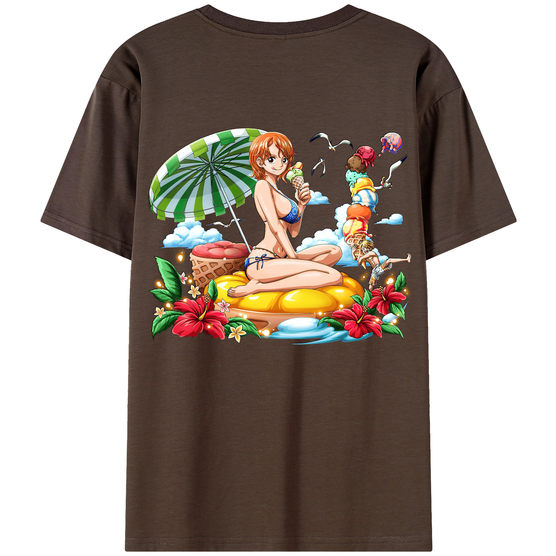 ワンピース ナミ ONE PIECE Nami 綿100％半袖Tシャツ（背面プリント）