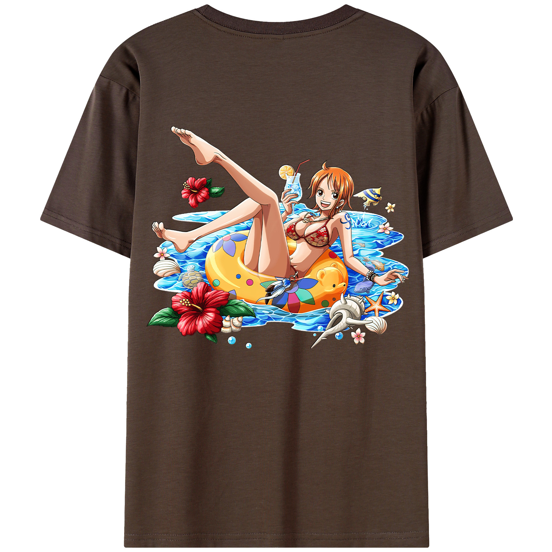 ワンピース ナミ ONE PIECE Nami 綿100％半袖Tシャツ（背面プリント）