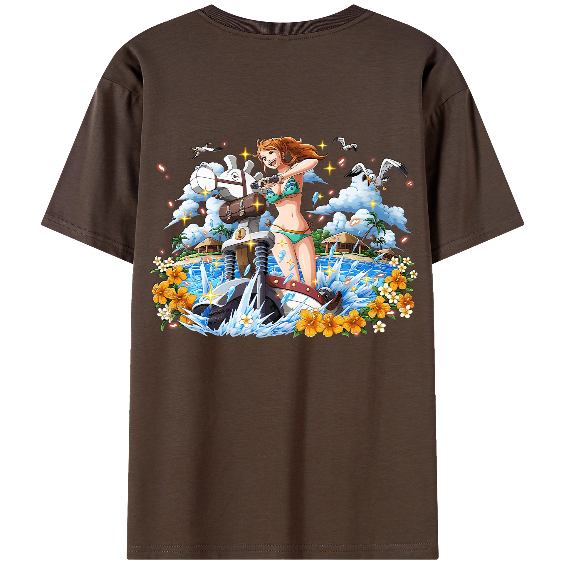 ワンピース ナミ ONE PIECE Nami 綿100％半袖Tシャツ（背面プリント）