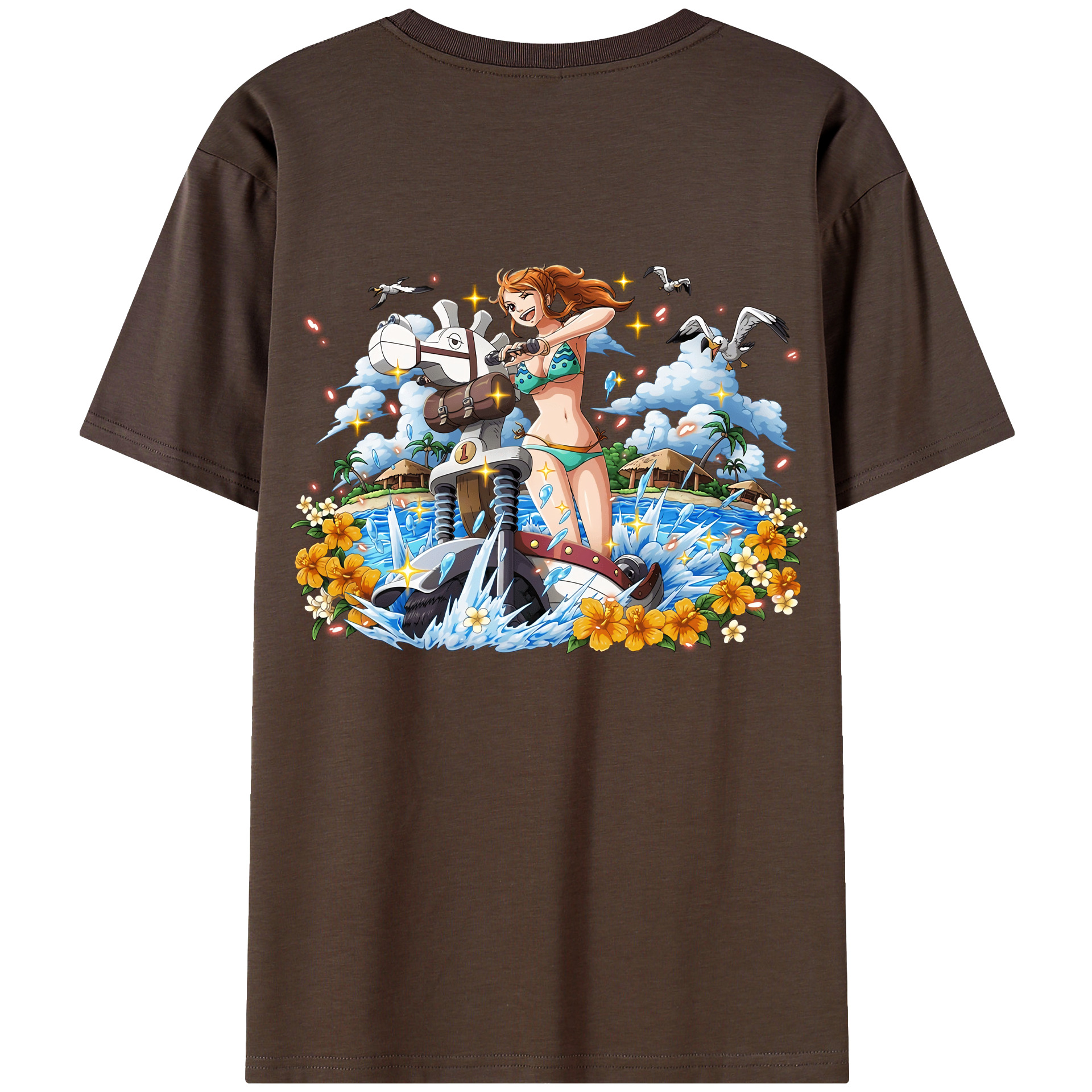 ワンピース ナミ ONE PIECE Nami 綿100％半袖Tシャツ（背面プリント）