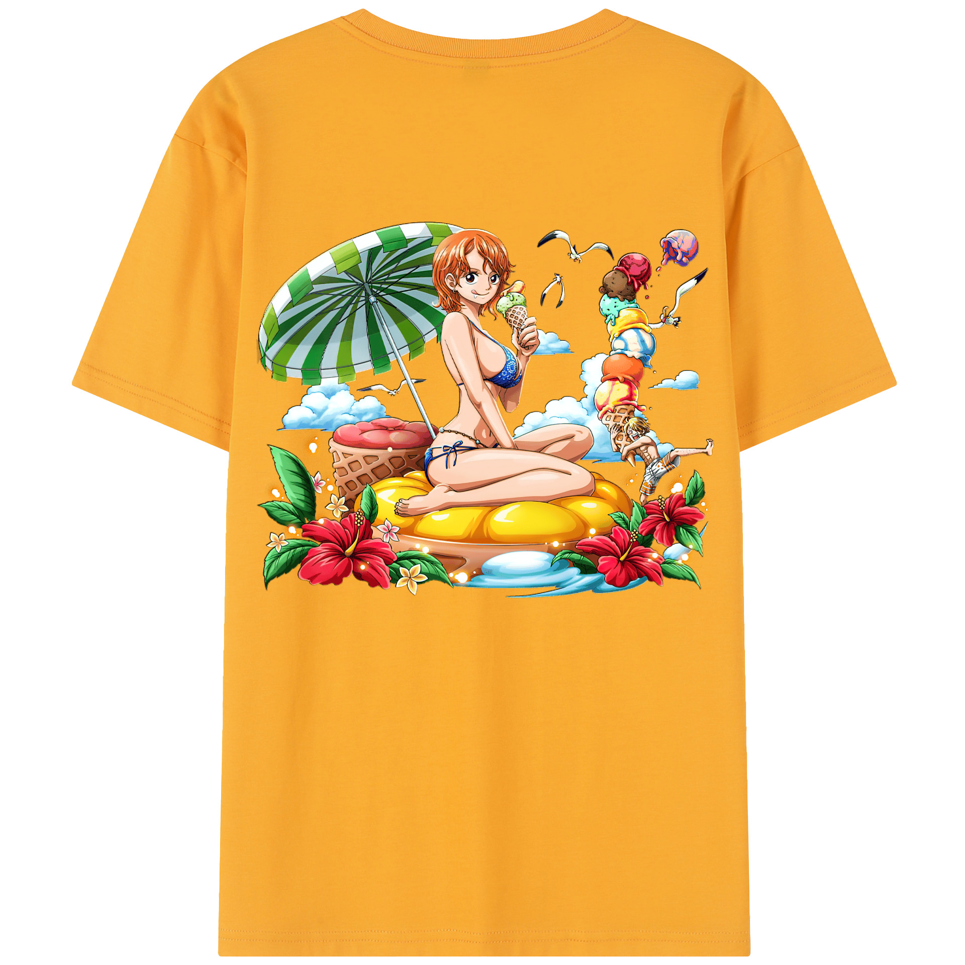 ワンピース ナミ ONE PIECE Nami 綿100％半袖Tシャツ（背面プリント）