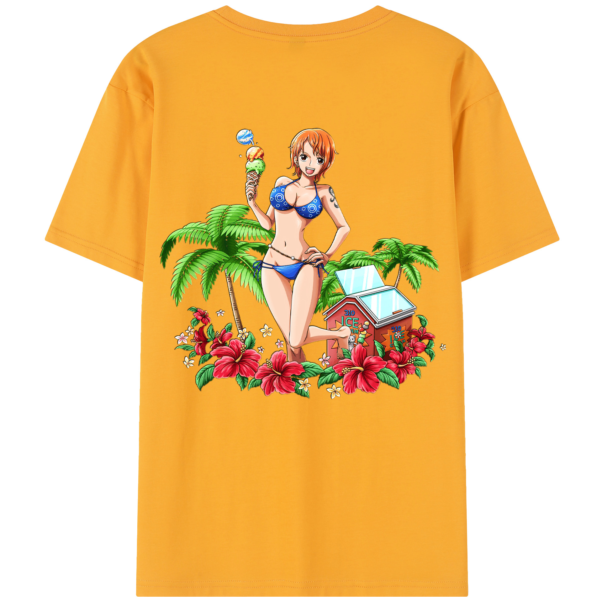 ワンピース ナミ ONE PIECE Nami 綿100％半袖Tシャツ（背面プリント）
