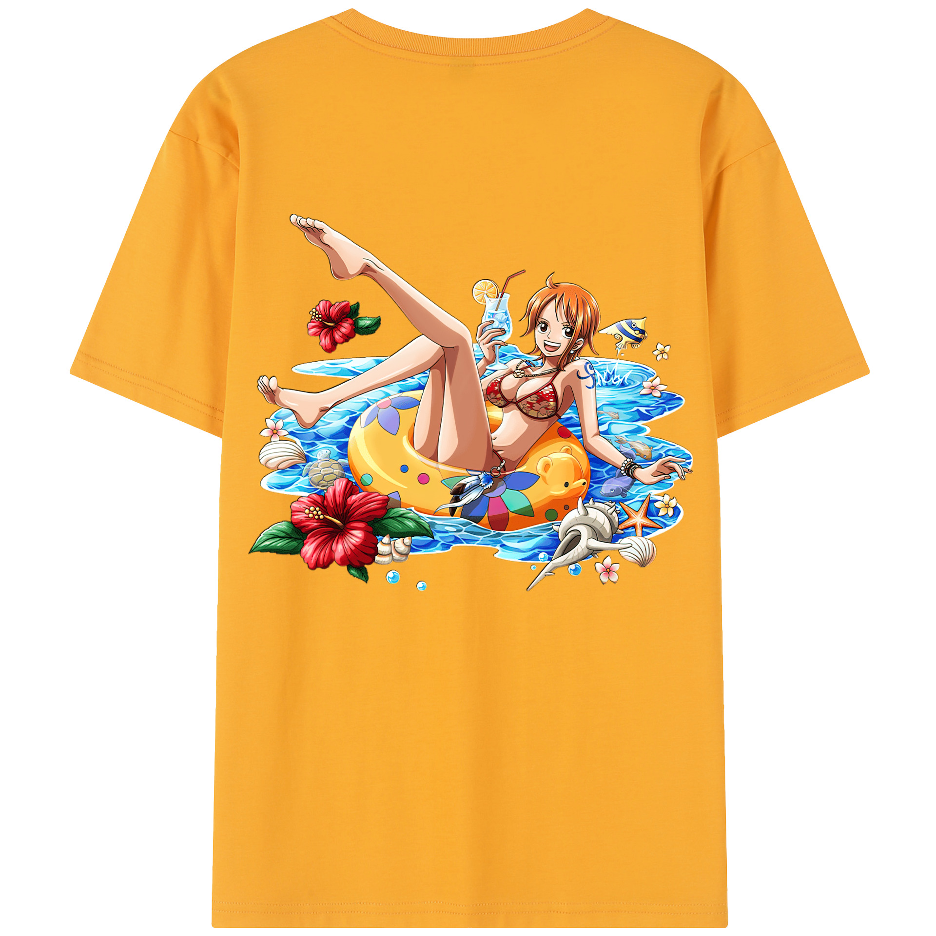 ワンピース ナミ ONE PIECE Nami 綿100％半袖Tシャツ（背面プリント）