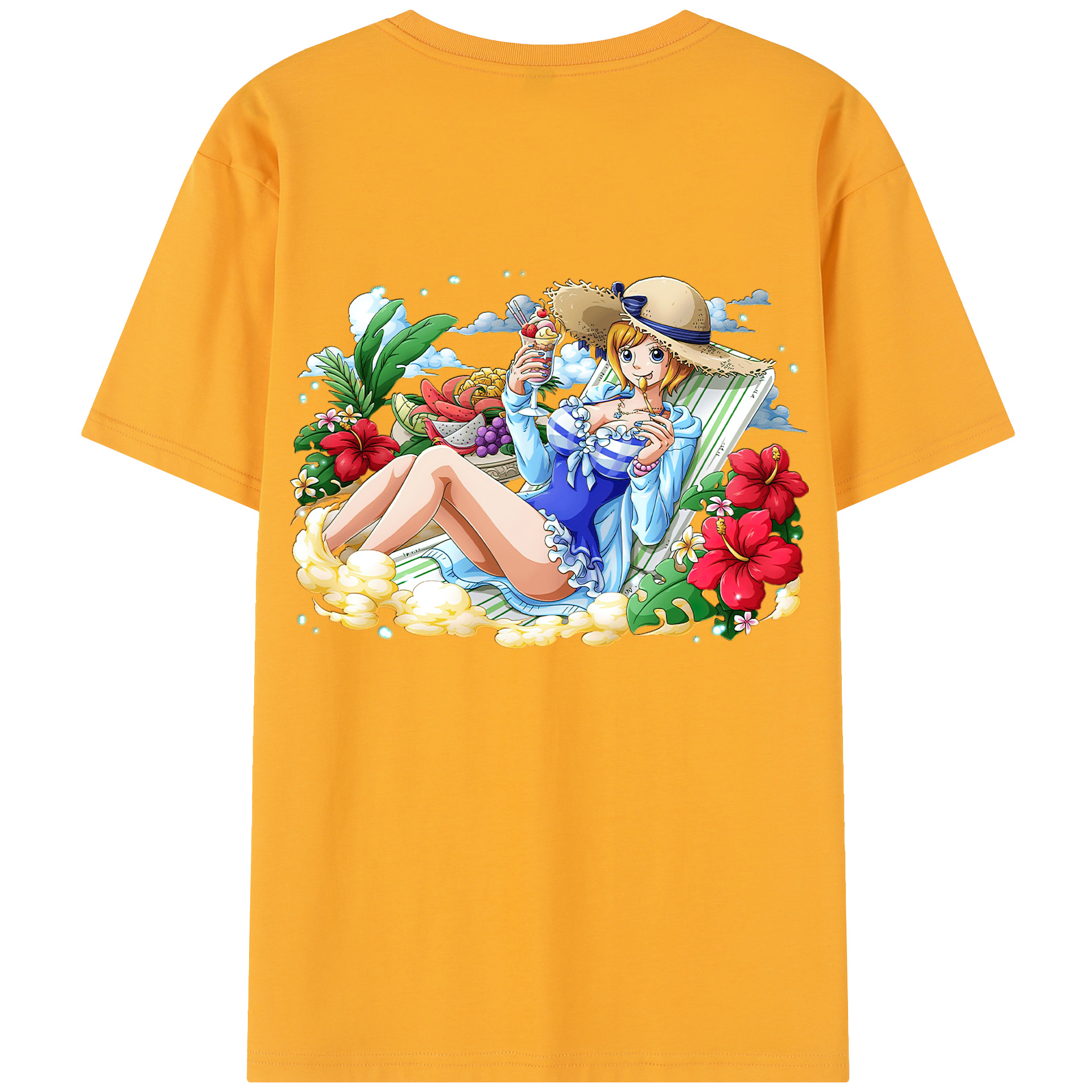 ワンピース ナミ ONE PIECE Nami 綿100％半袖Tシャツ（背面プリント）