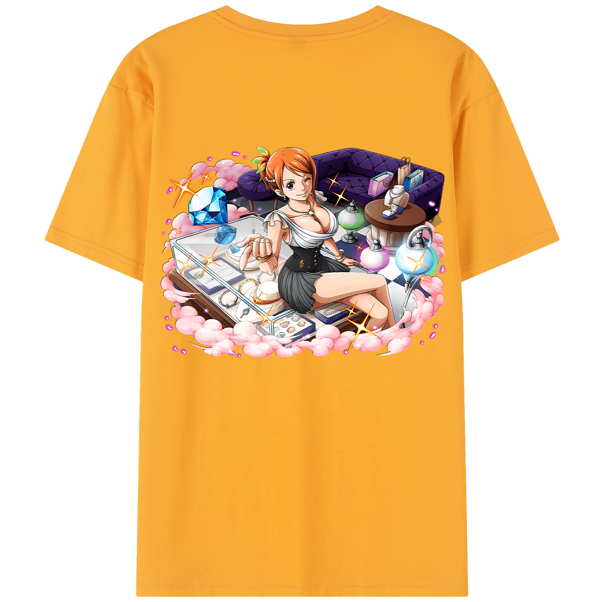 ワンピース ナミ ONE PIECE Nami 綿100％半袖Tシャツ（背面プリント）