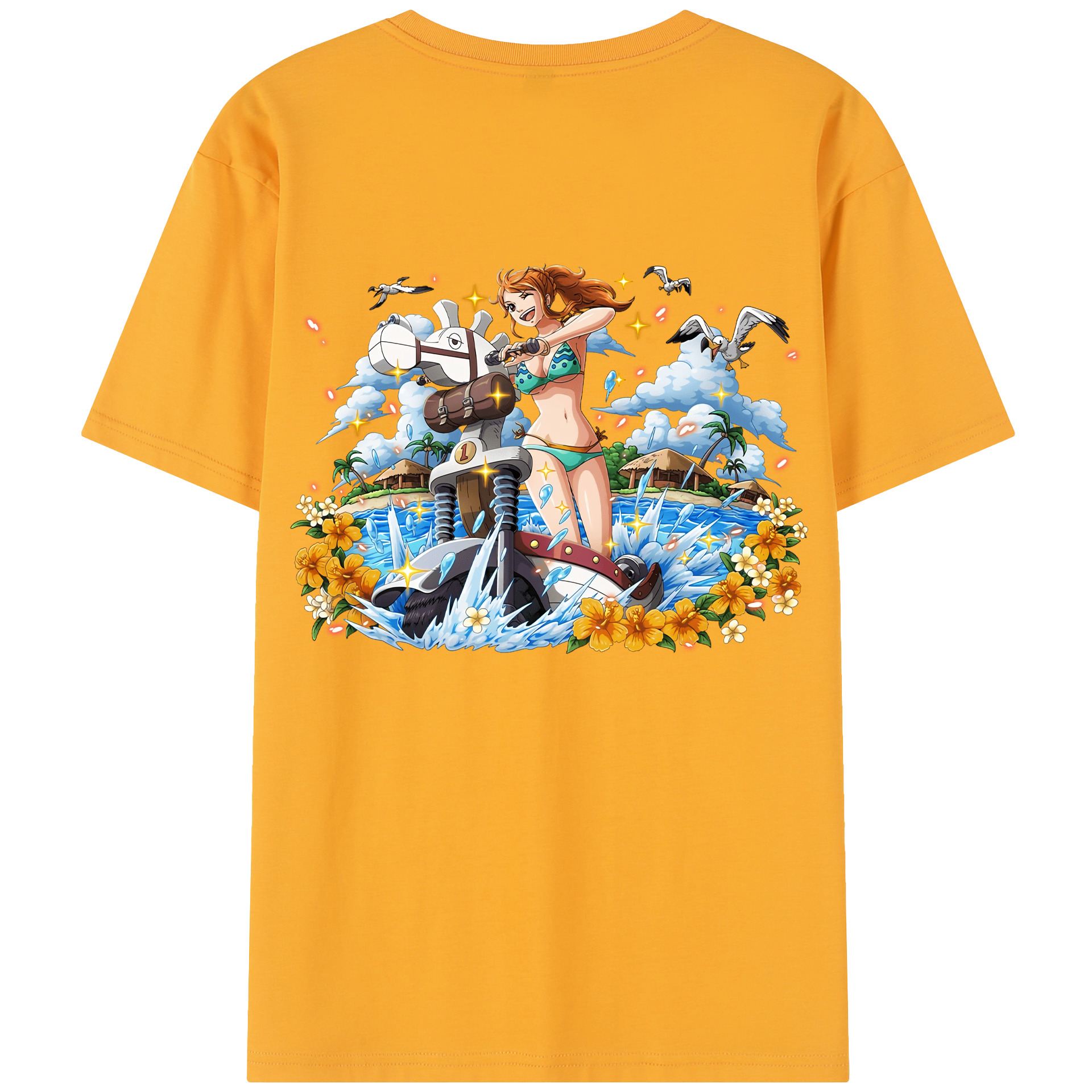 ワンピース ナミ ONE PIECE Nami 綿100％半袖Tシャツ（背面プリント）