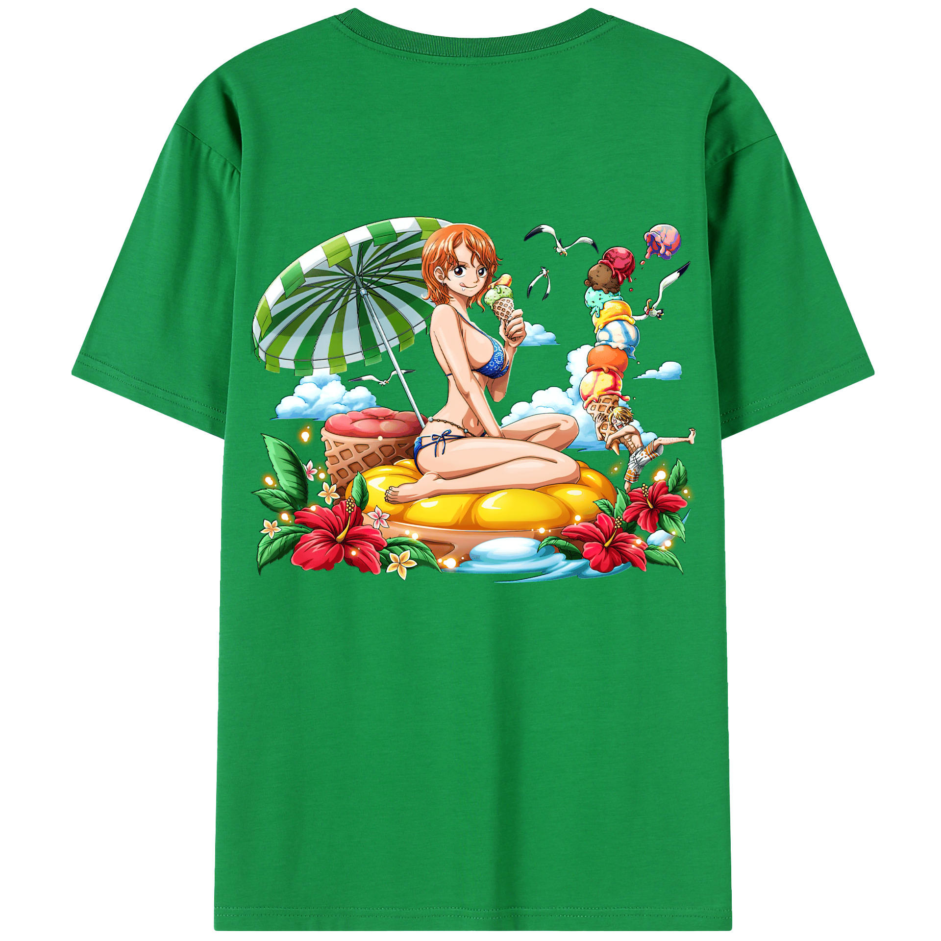ワンピース ナミ ONE PIECE Nami 綿100％半袖Tシャツ（背面プリント）