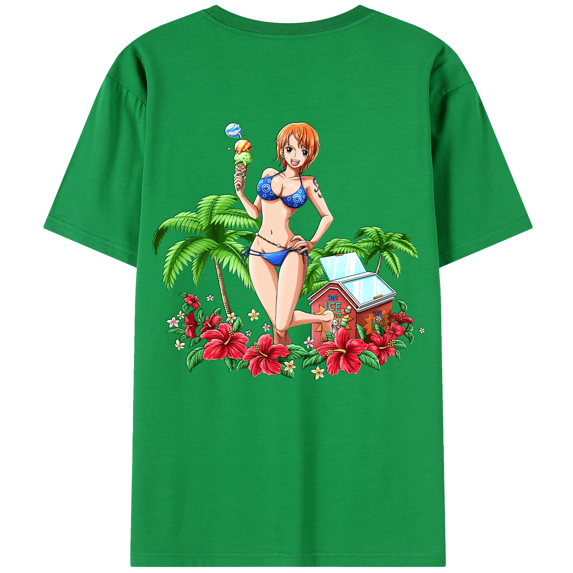 ワンピース ナミ ONE PIECE Nami 綿100％半袖Tシャツ（背面プリント）