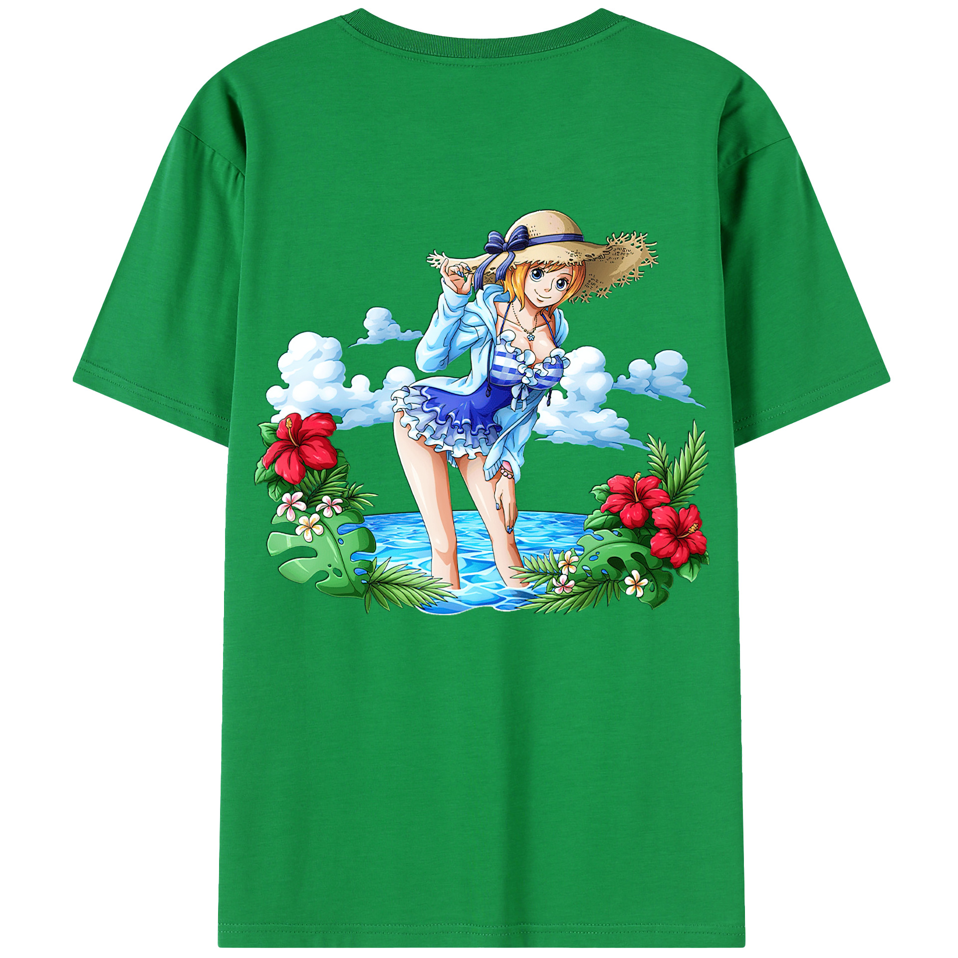 ワンピース ナミ ONE PIECE Nami 綿100％半袖Tシャツ（背面プリント）