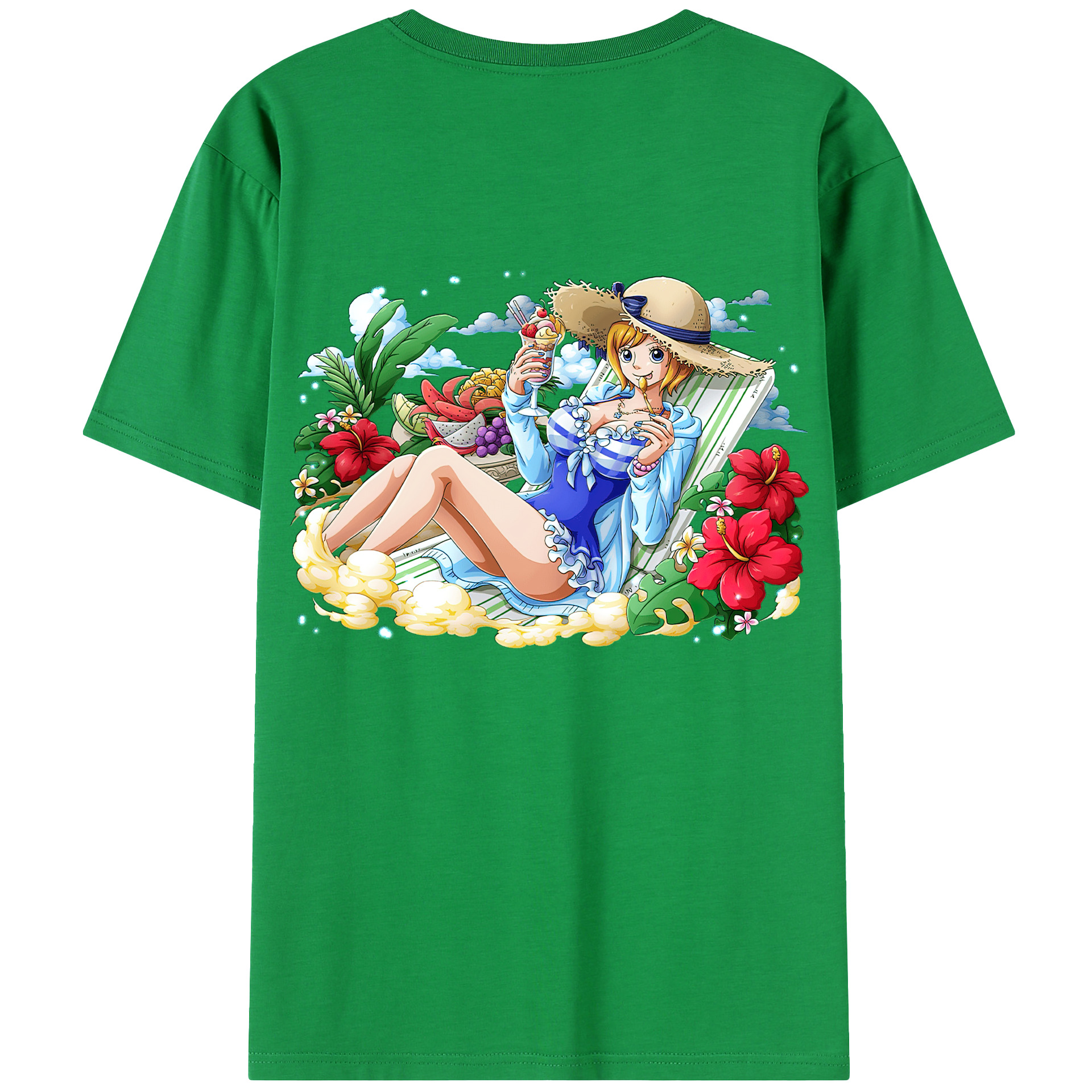 ワンピース ナミ ONE PIECE Nami 綿100％半袖Tシャツ（背面プリント）