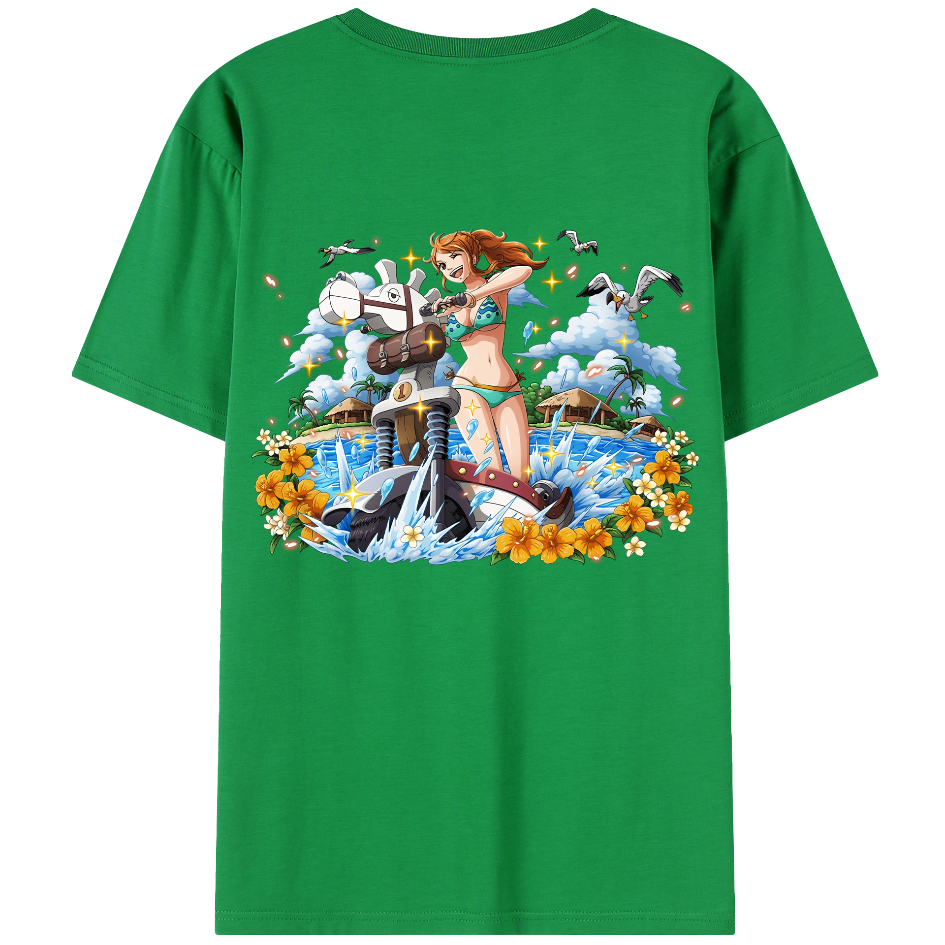 ワンピース ナミ ONE PIECE Nami 綿100％半袖Tシャツ（背面プリント）