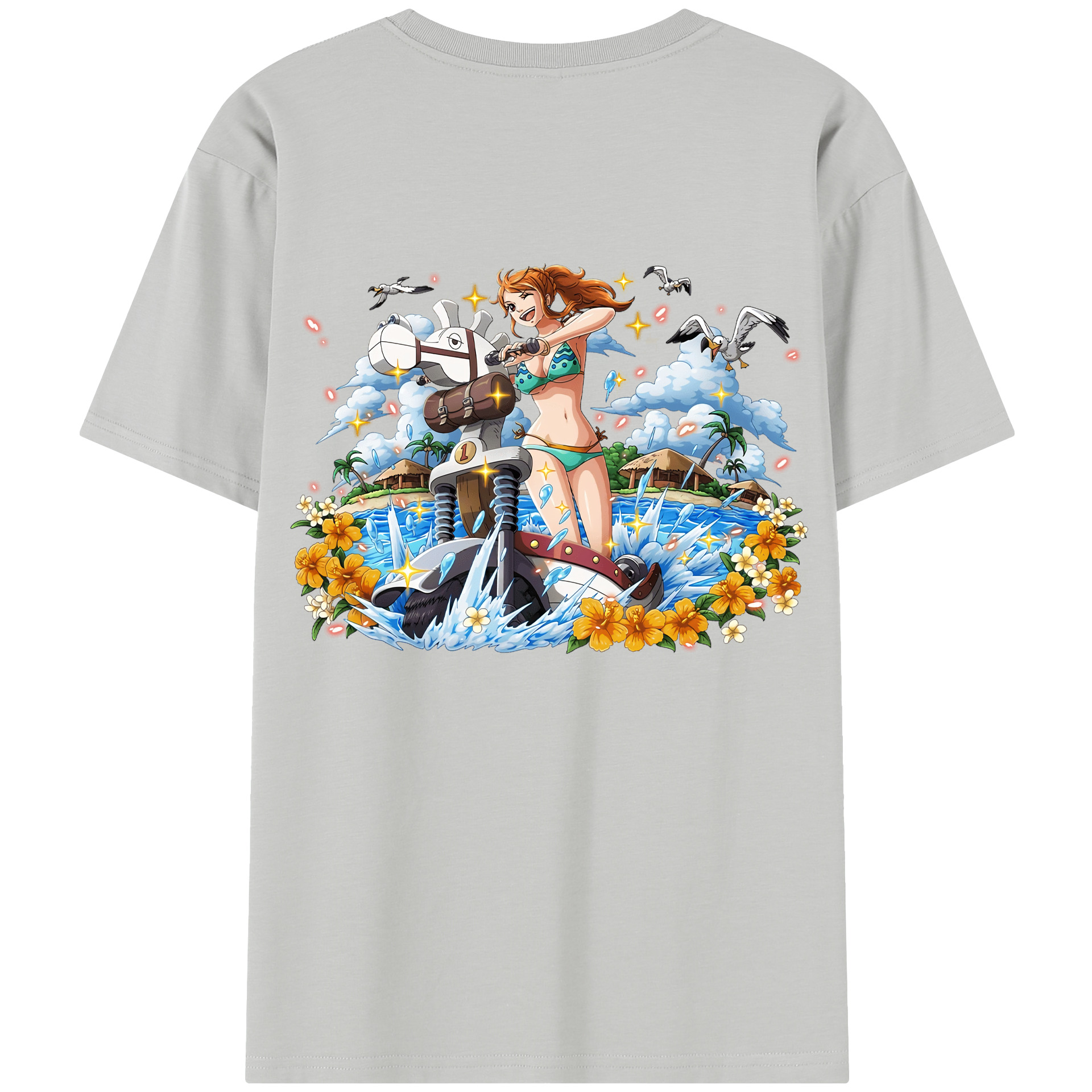 ワンピース ナミ ONE PIECE Nami 綿100％半袖Tシャツ（背面プリント）