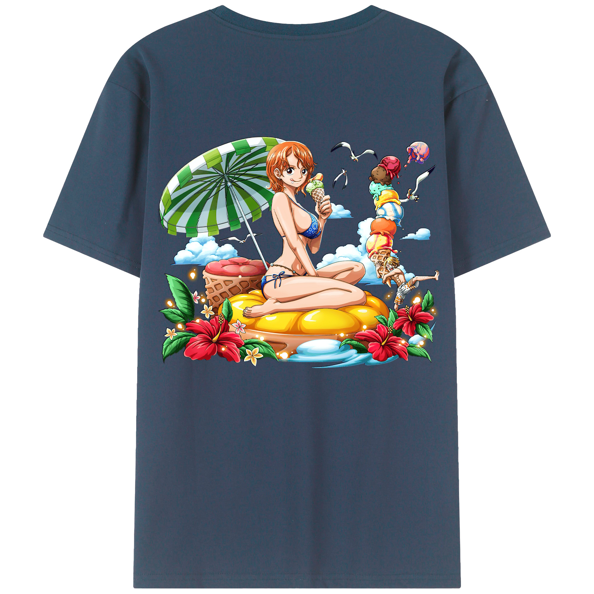 ワンピース ナミ ONE PIECE Nami 綿100％半袖Tシャツ（背面プリント）
