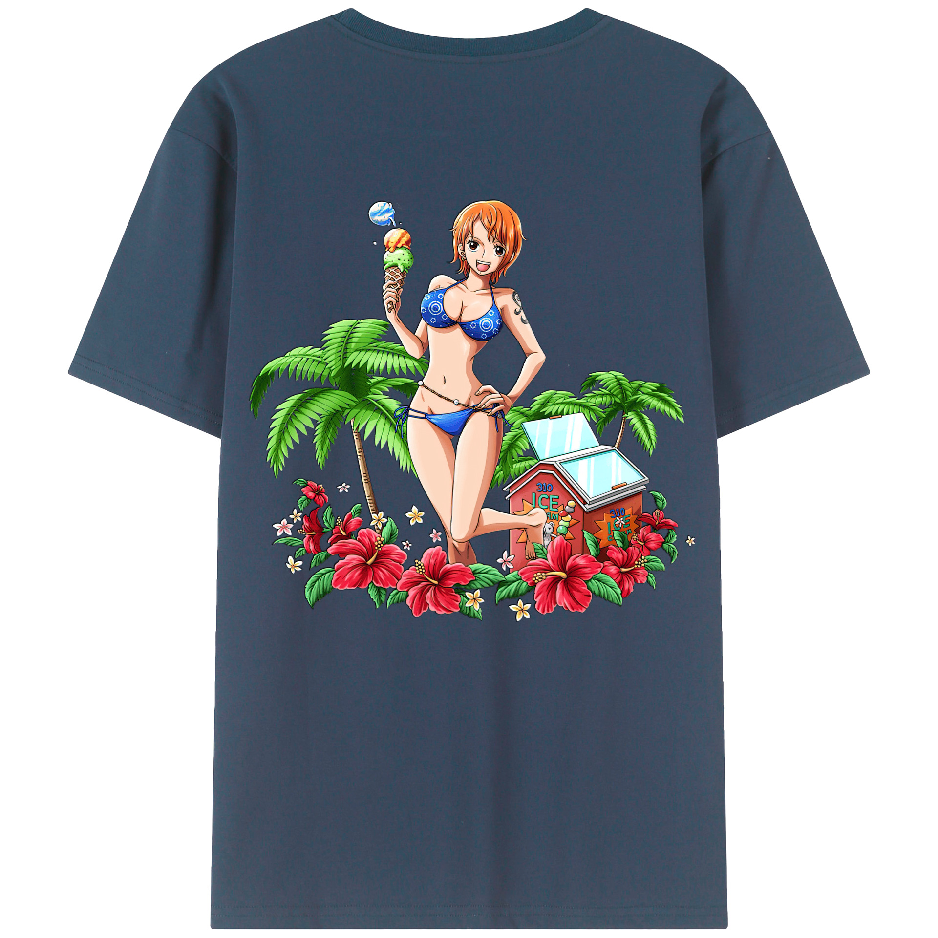 ワンピース ナミ ONE PIECE Nami 綿100％半袖Tシャツ（背面プリント）