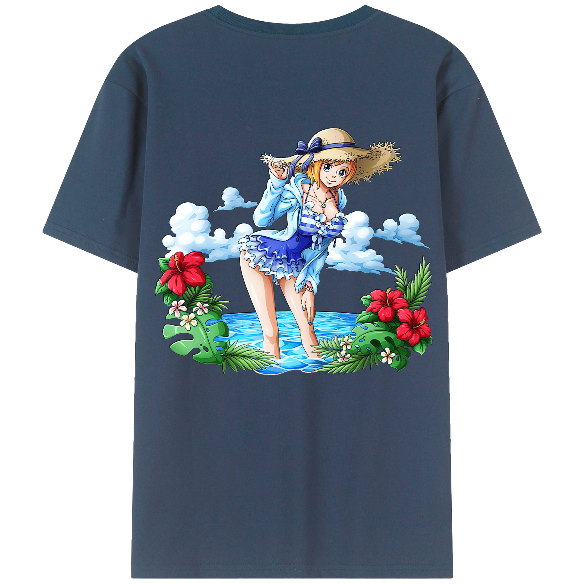 ワンピース ナミ ONE PIECE Nami 綿100％半袖Tシャツ（背面プリント）