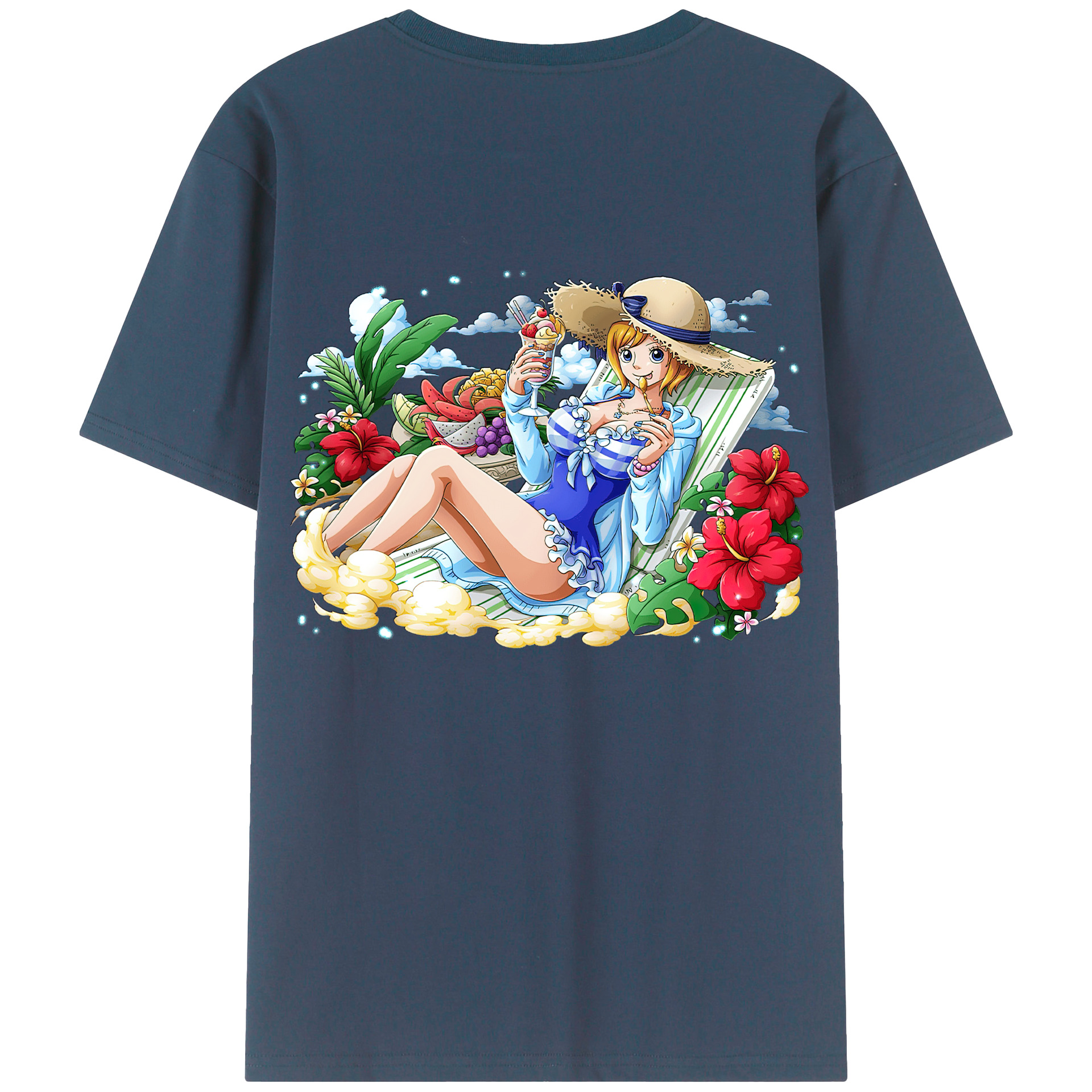 ワンピース ナミ ONE PIECE Nami 綿100％半袖Tシャツ（背面プリント）